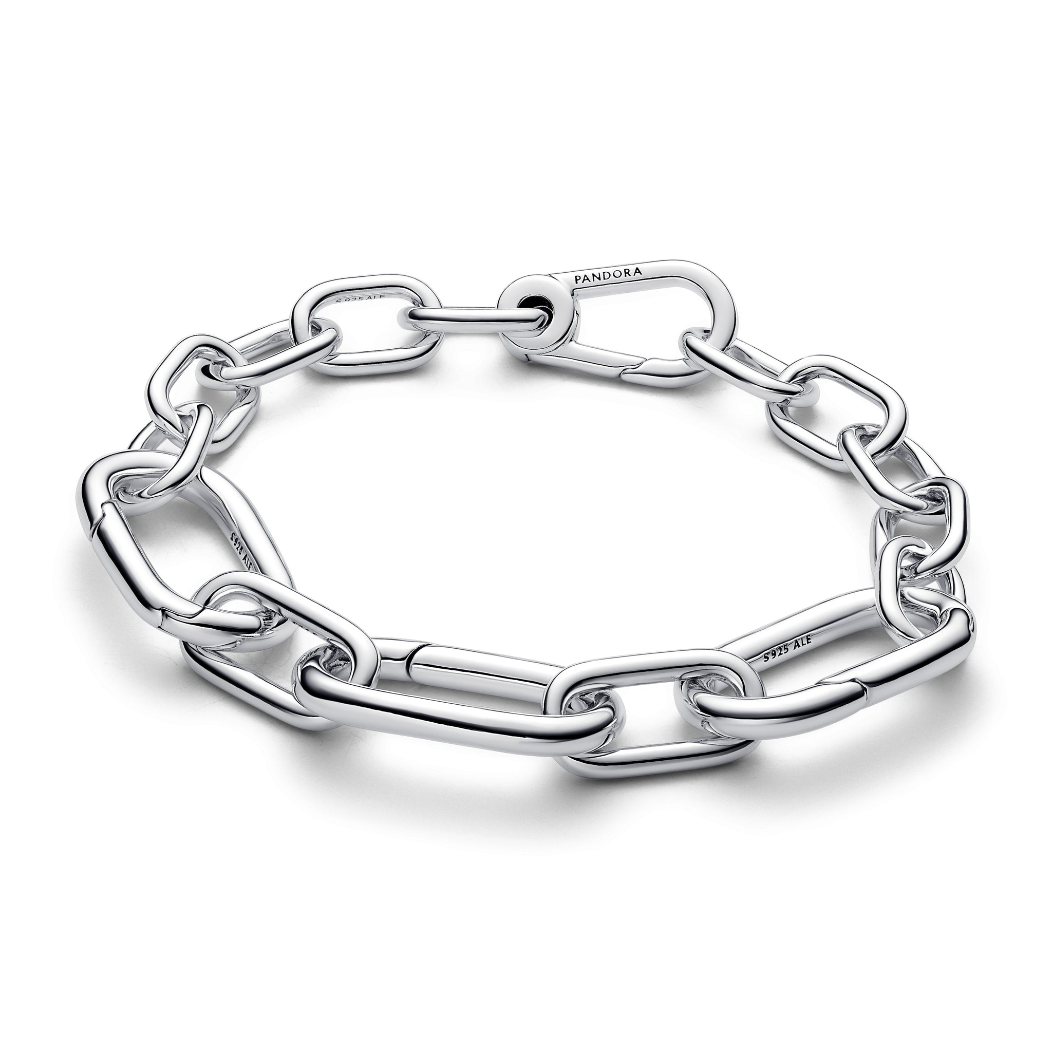 Sterling Silver Link Bracelet With 3 Large Openable Links