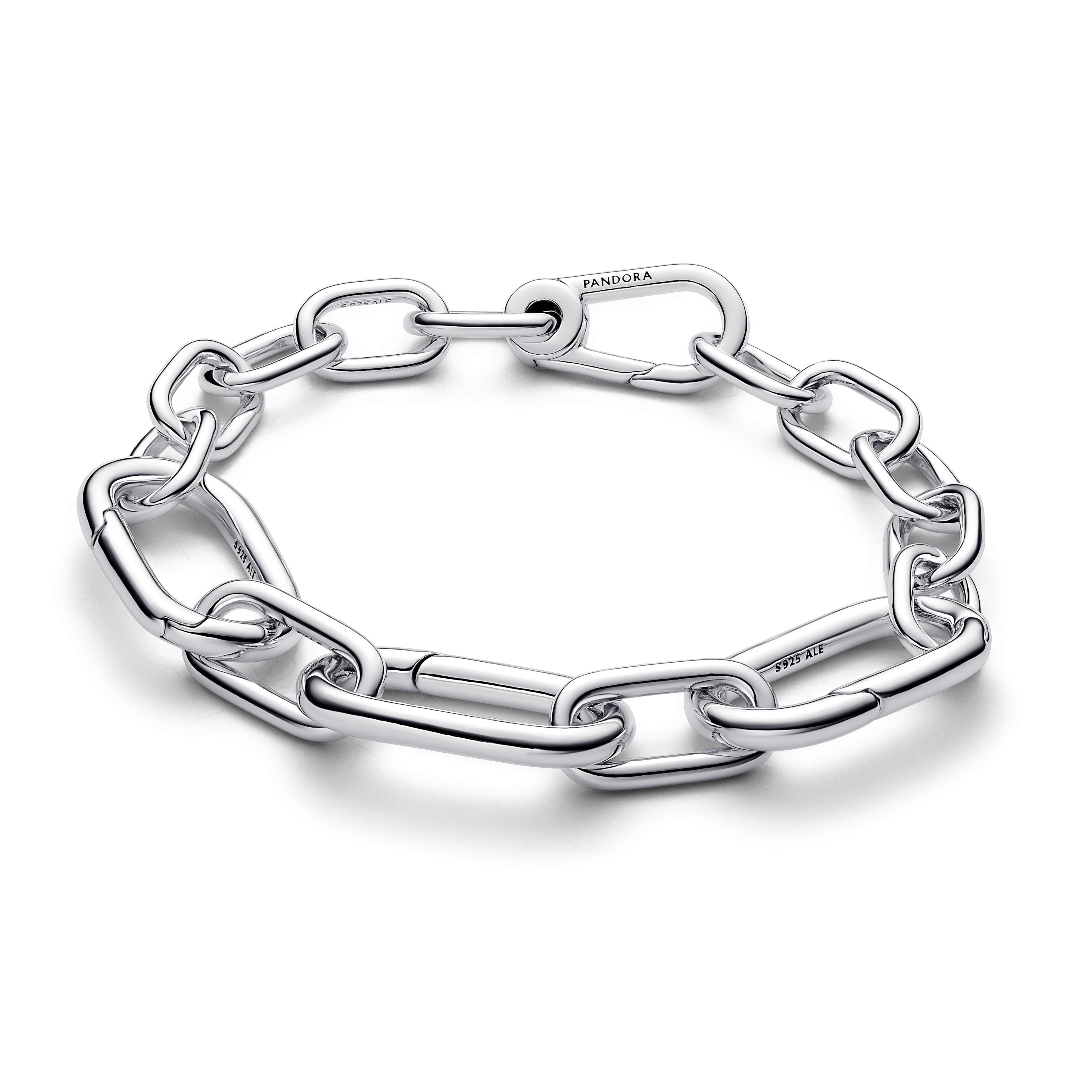 Sterling Silver Link Bracelet With 3 Large Openable Links