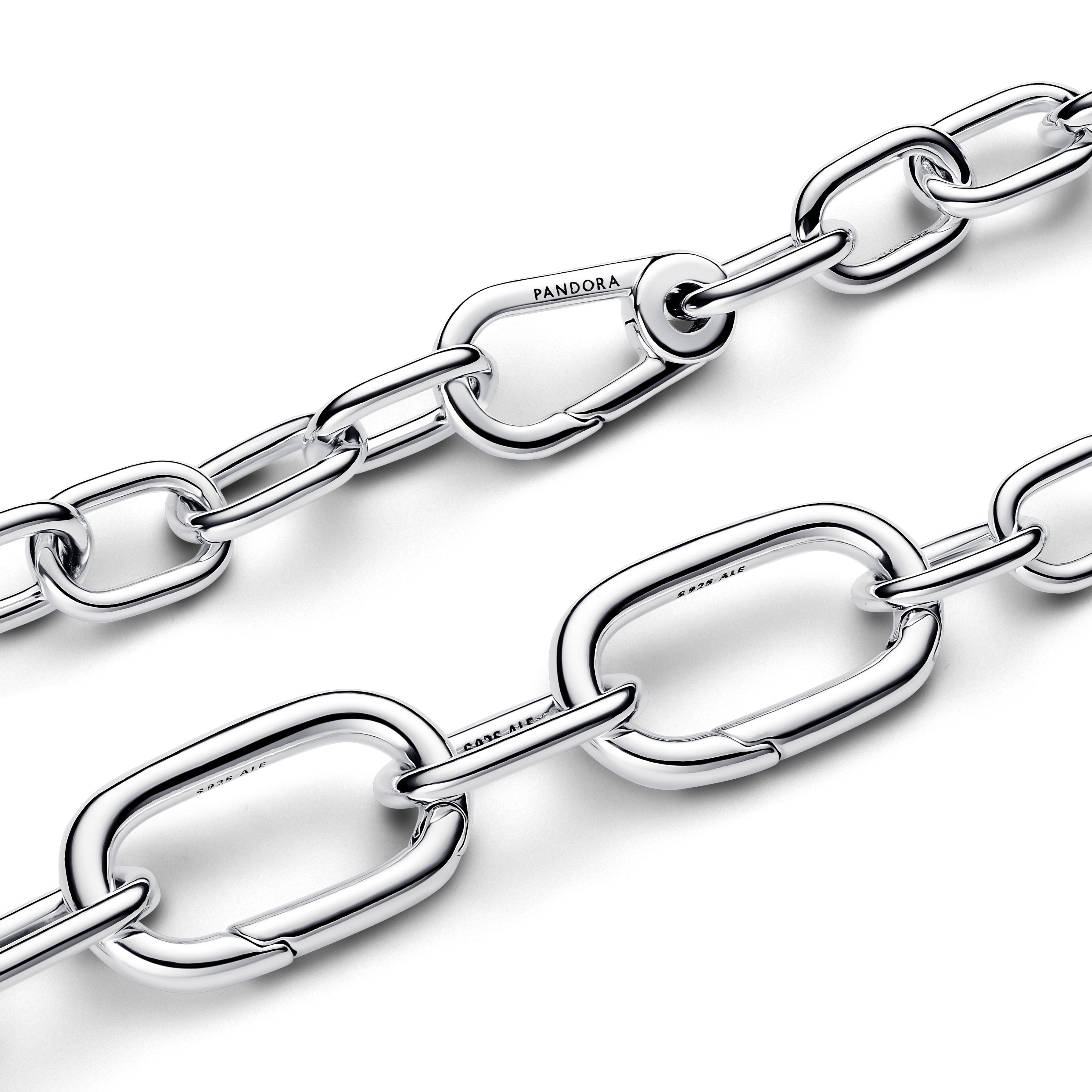 Sterling Silver Link Bracelet With 3 Large Openable Links