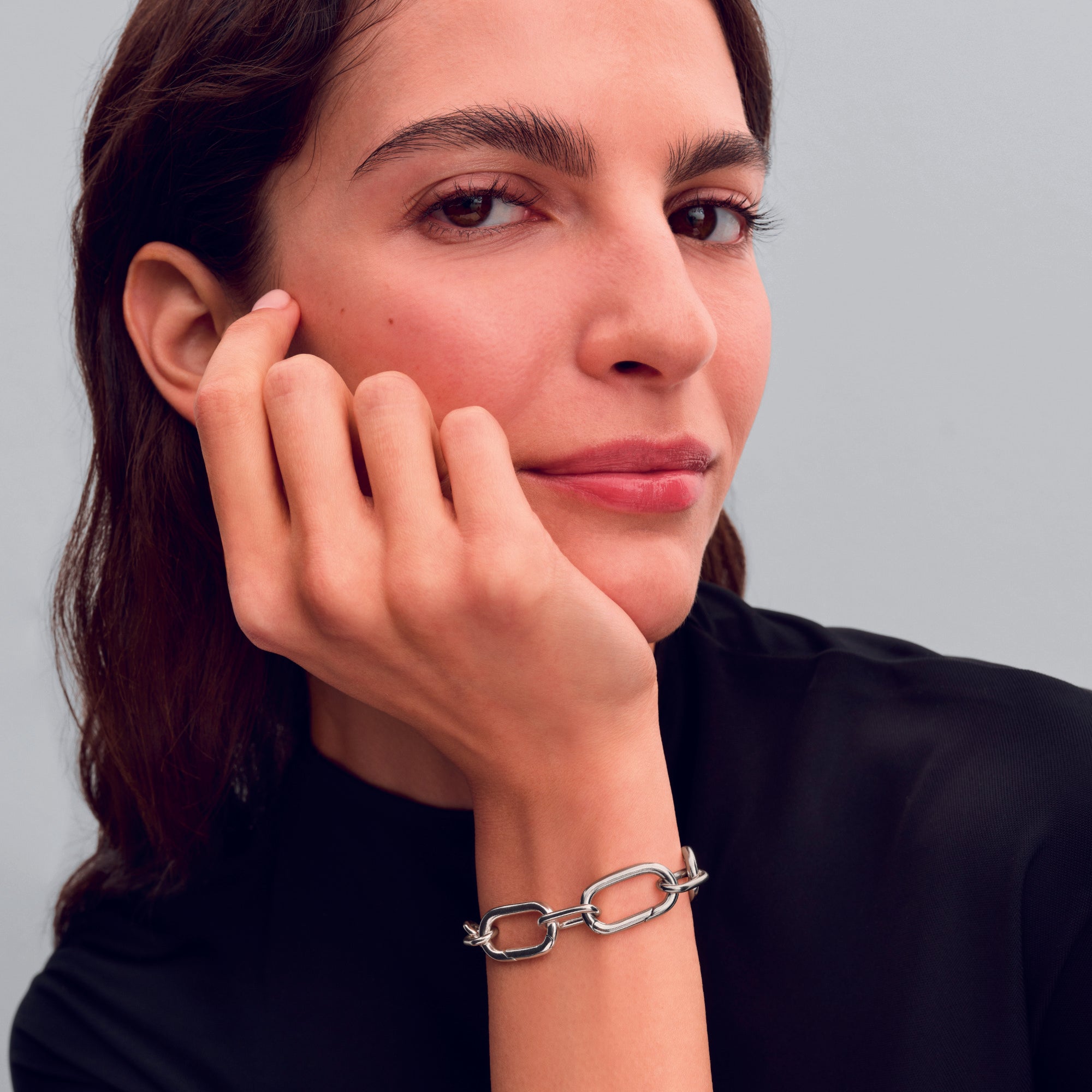 Sterling Silver Link Bracelet With 3 Large Openable Links