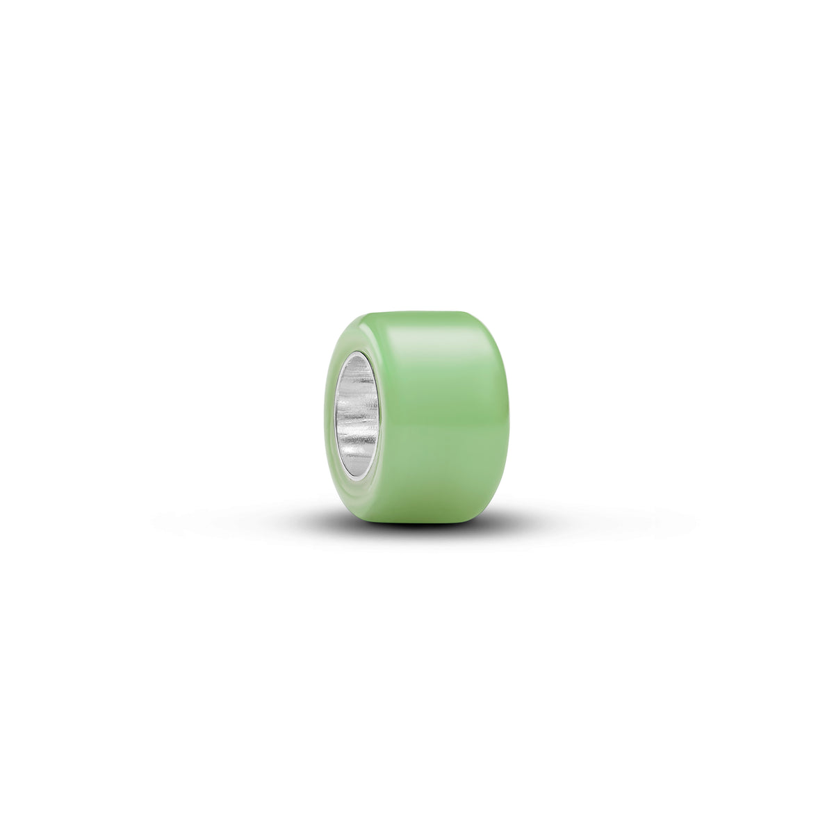 Sterling Silver Mini Charm With Green Murano Glass