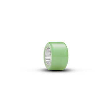 Sterling Silver Mini Charm With Green Murano Glass
