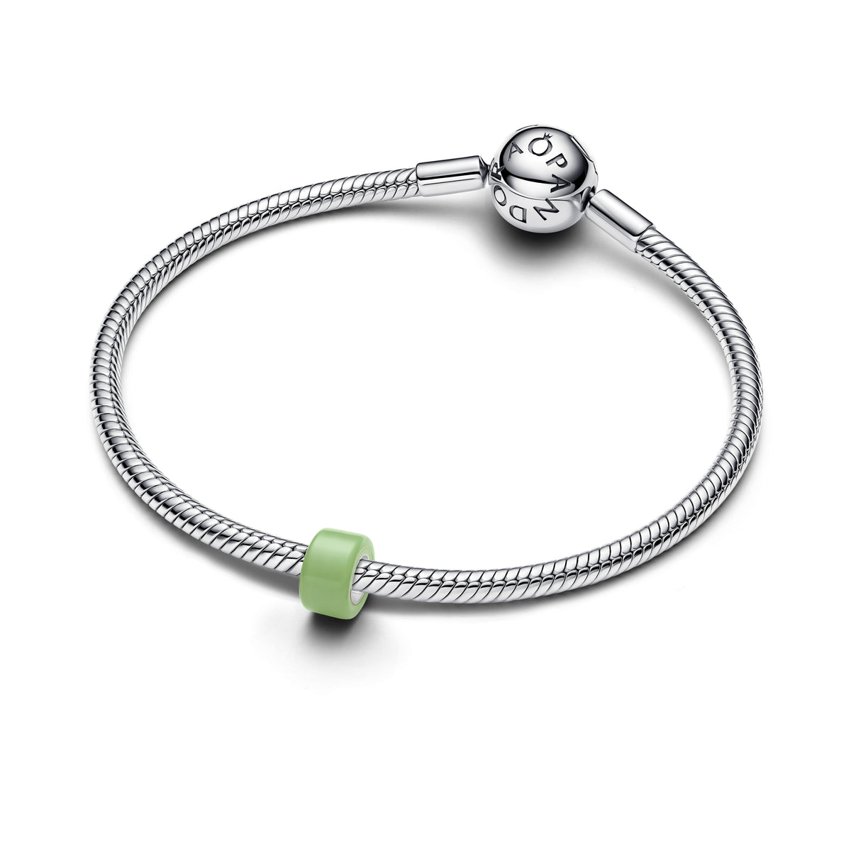 Sterling Silver Mini Charm With Green Murano Glass