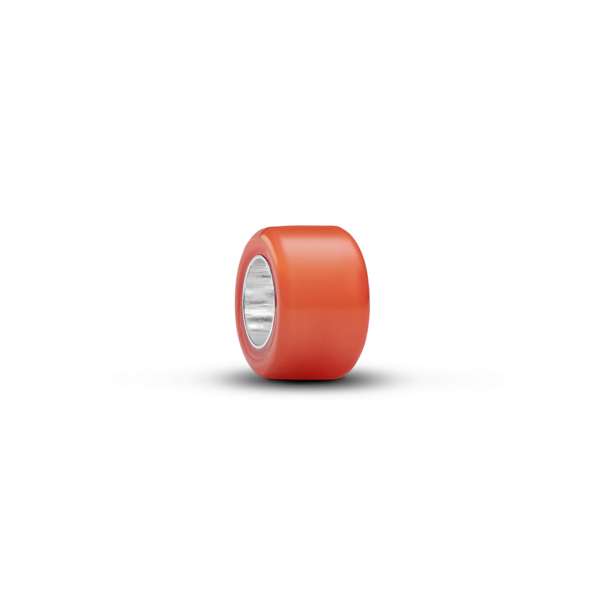 Sterling Silver Mini Charm With Orange Murano Glass