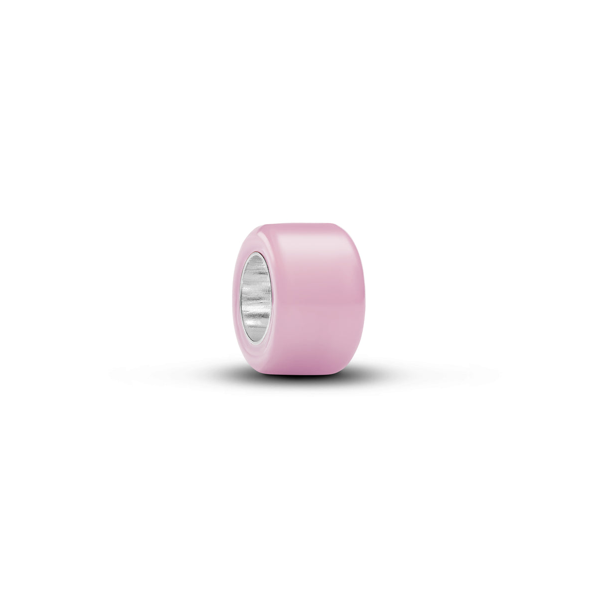 Sterling Silver Mini Charm With Pink Murano Glass