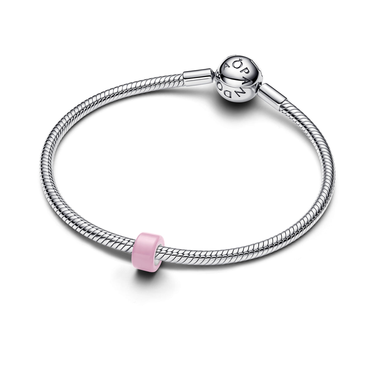 Sterling Silver Mini Charm With Pink Murano Glass