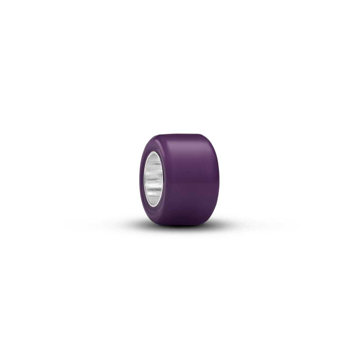 Sterling Silver Mini Charm With Purple Murano Glass