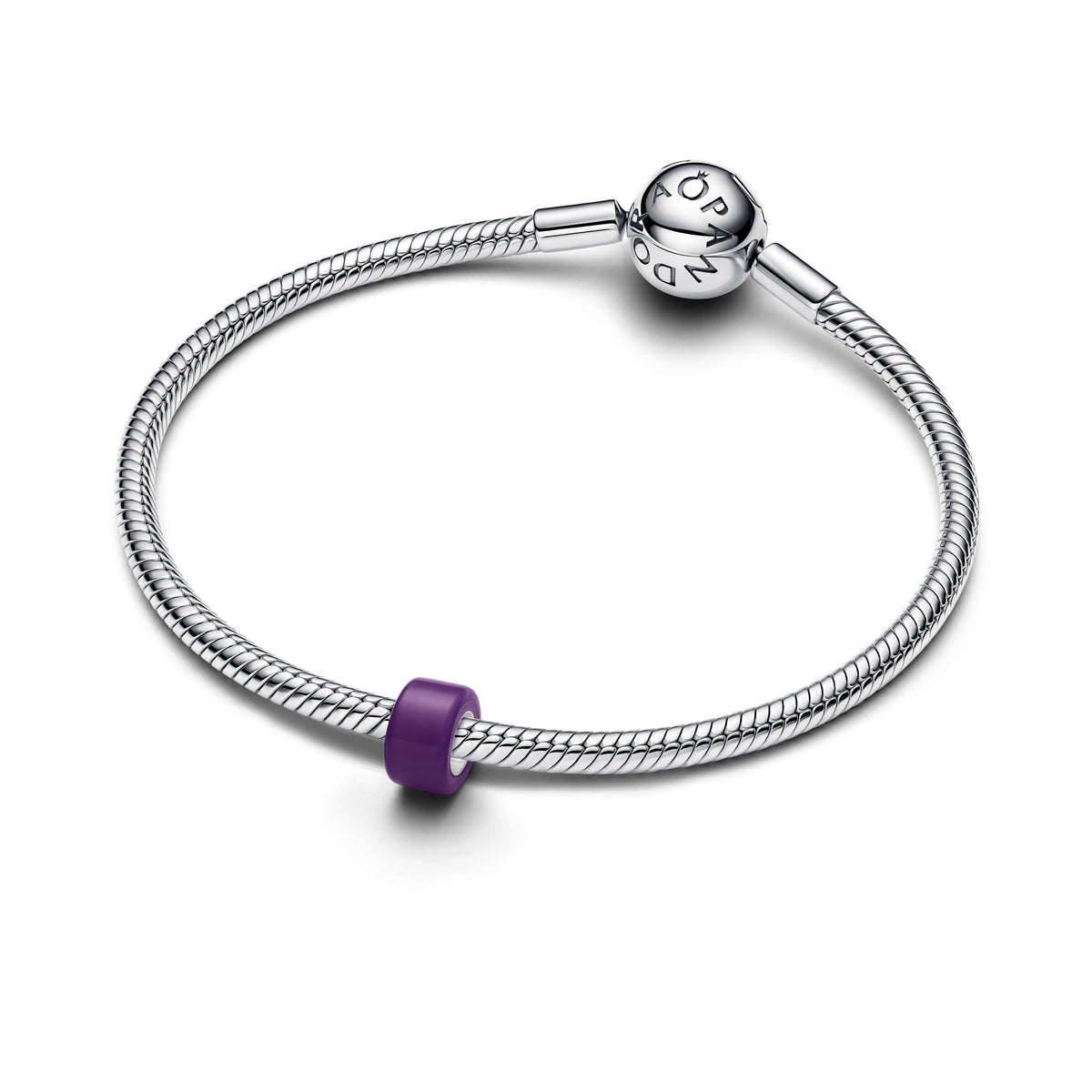 Sterling Silver Mini Charm With Purple Murano Glass