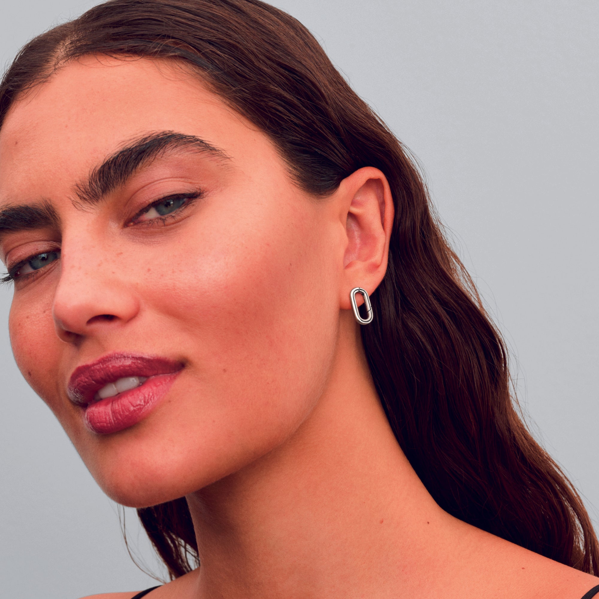 Sterling Silver Openable Link Stud Earring