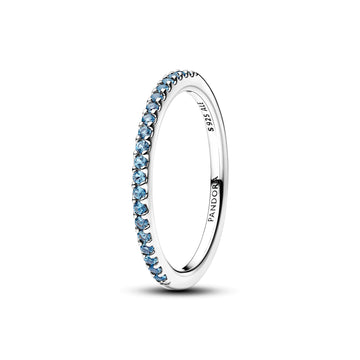 Sterling Silver Ring With Aquarius Blue Crystal