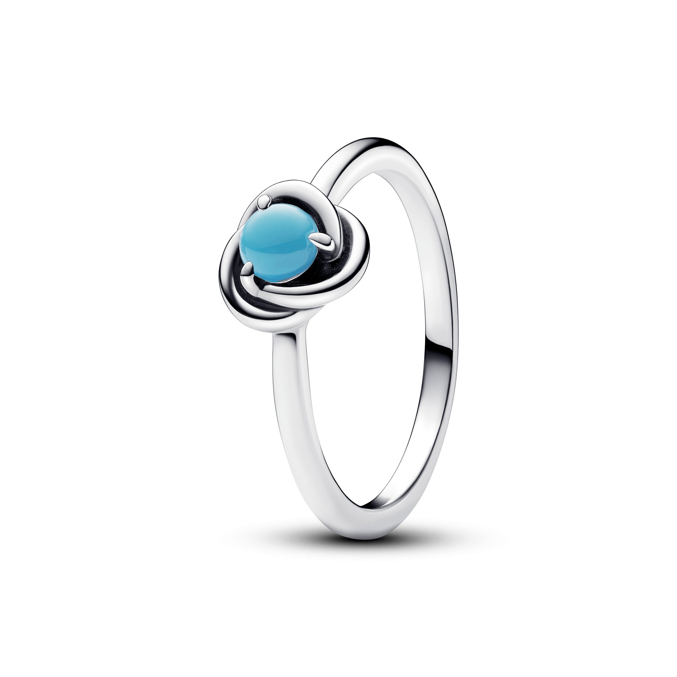 Sterling Silver Ring With Capri Blue Crystal