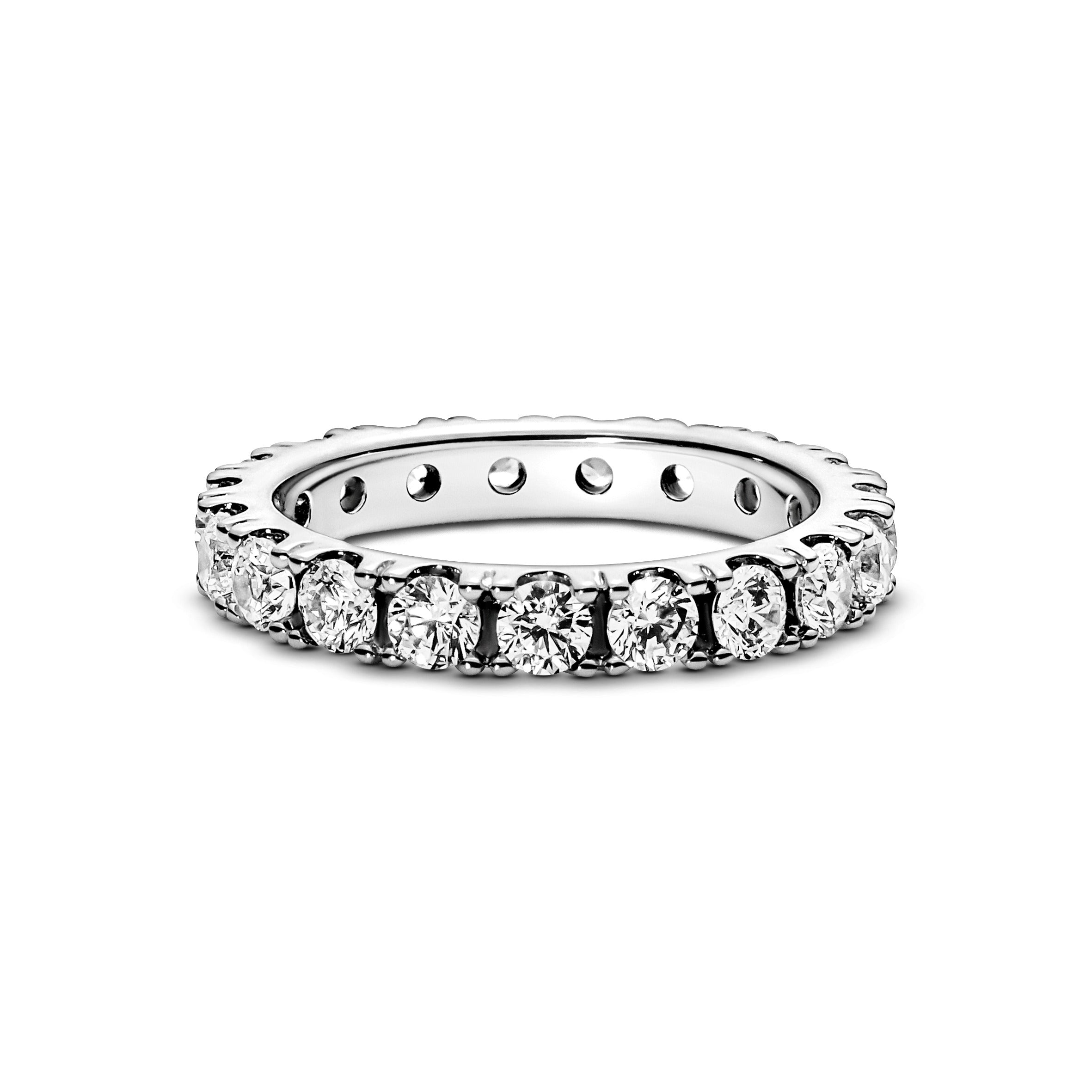 Sterling Silver Ring With Clear Cubic Zirconia