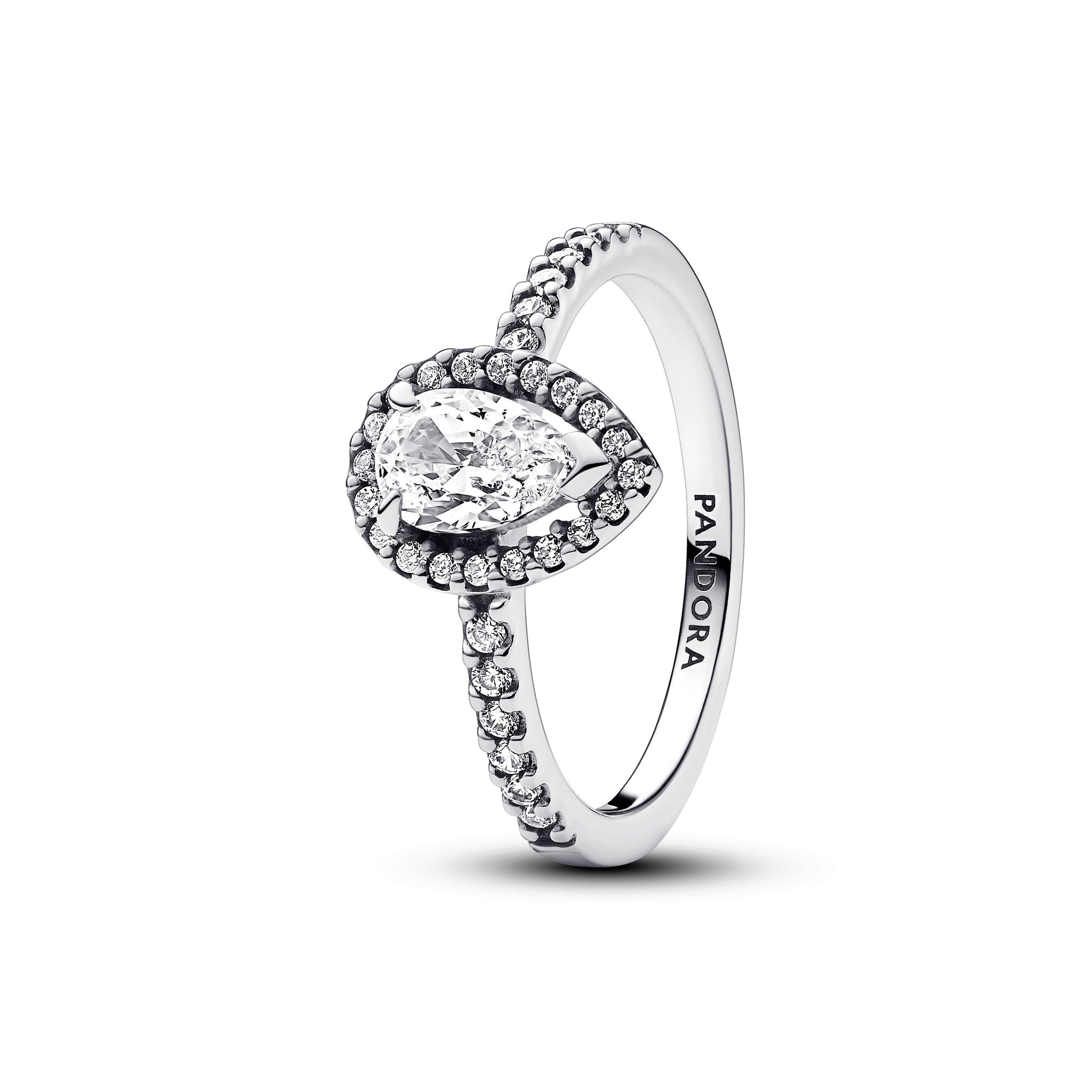 Sterling Silver Ring With Clear Cubic Zirconia