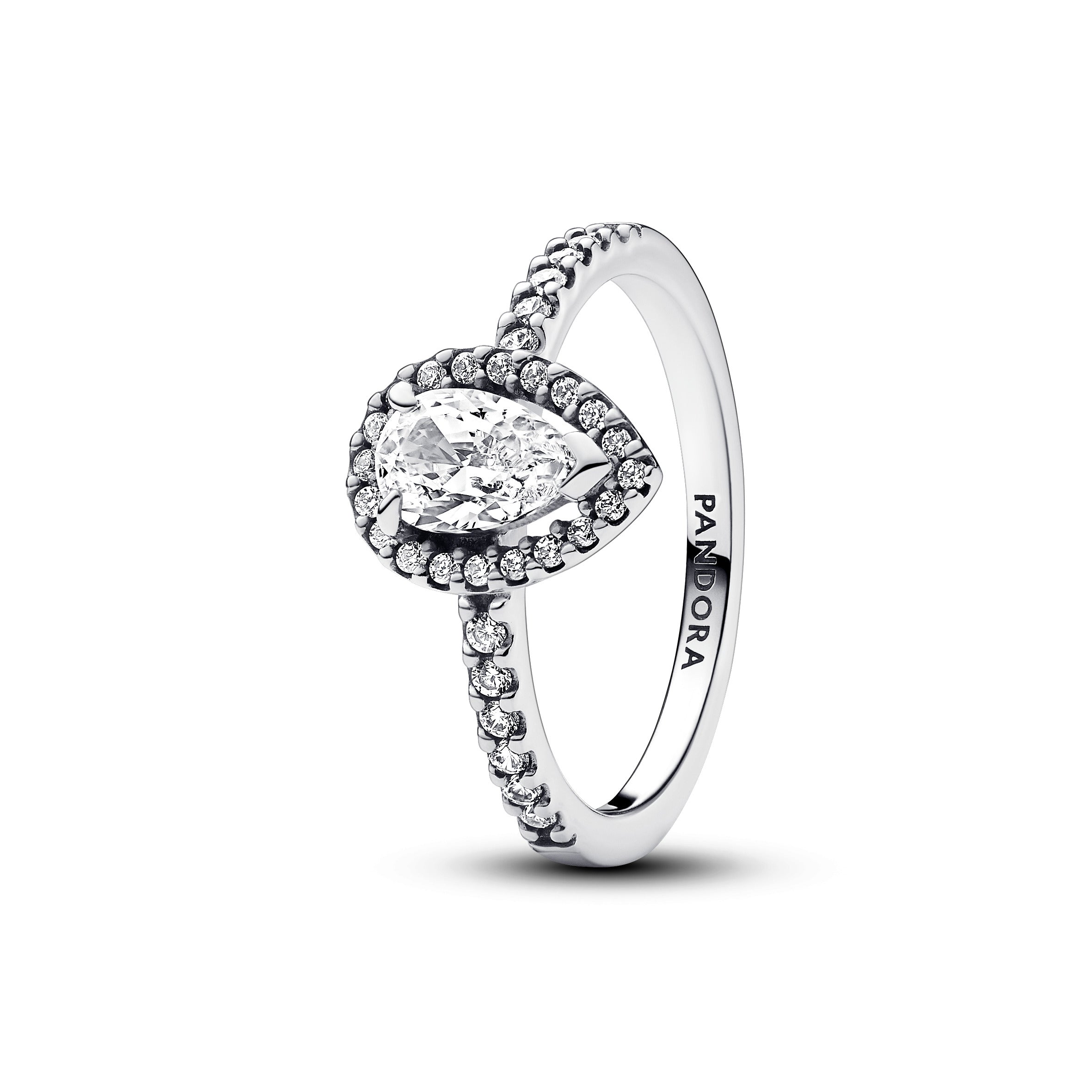 Sterling Silver Ring With Clear Cubic Zirconia