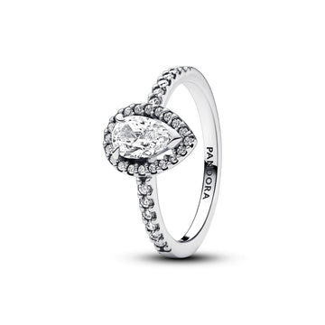 Sterling Silver Ring With Clear Cubic Zirconia