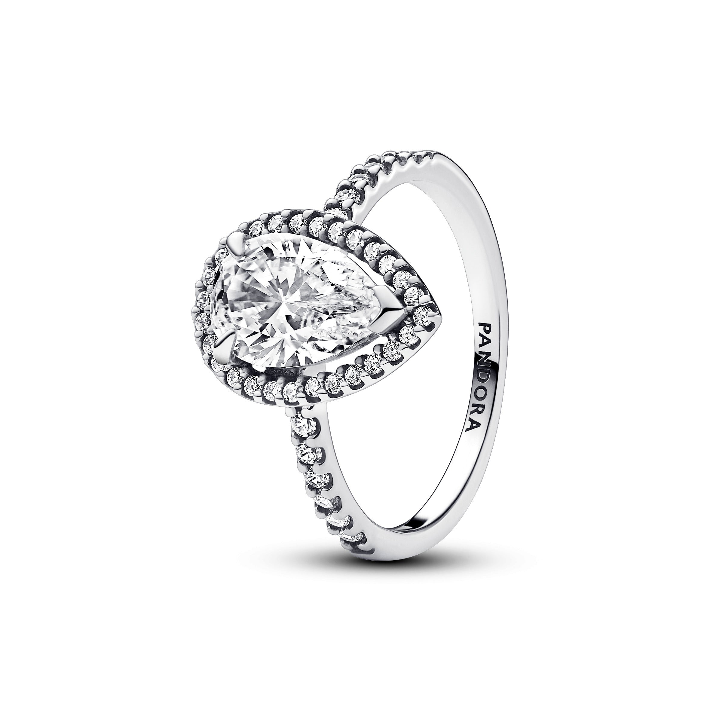Sterling Silver Ring With Clear Cubic Zirconia
