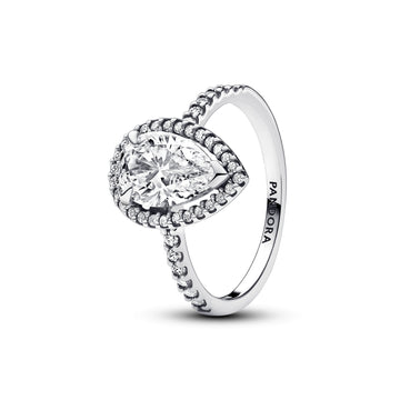Sterling Silver Ring With Clear Cubic Zirconia