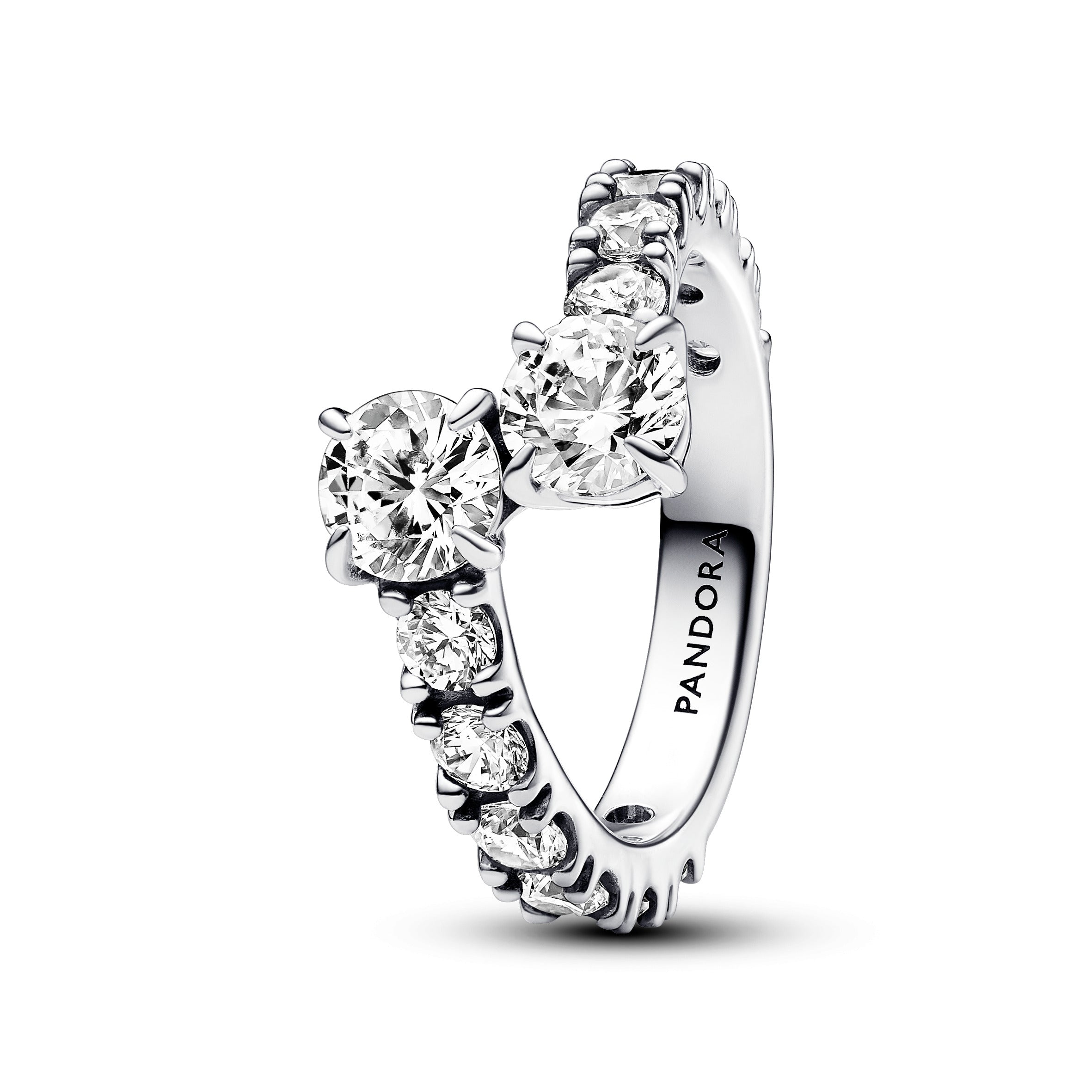 Sterling Silver Ring With Clear Cubic Zirconia
