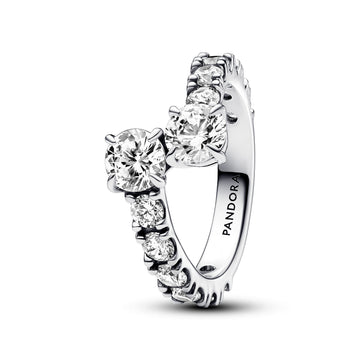 Sterling Silver Ring With Clear Cubic Zirconia