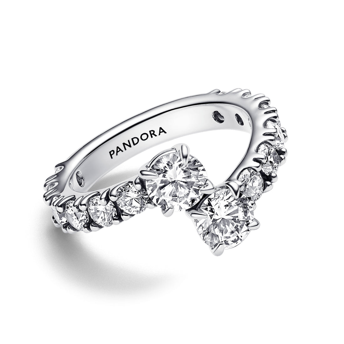 Sterling Silver Ring With Clear Cubic Zirconia