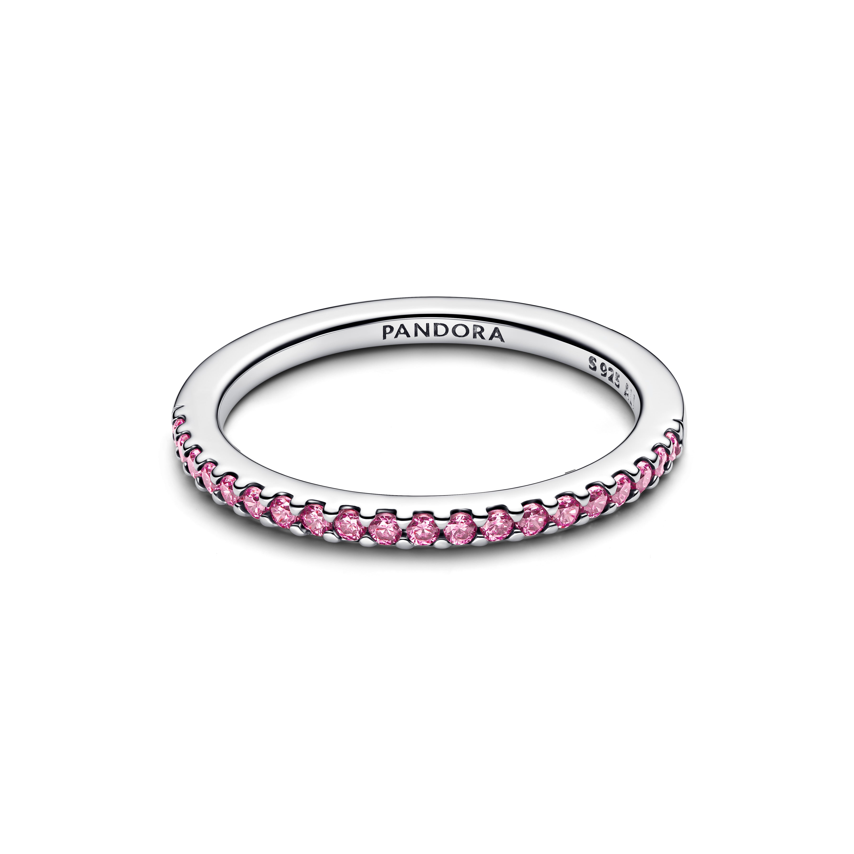 Sterling Silver Ring With Fancy Pink Cubic Zirconia