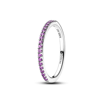 Sterling Silver Ring With Fancy Purple Cubic Zirconia