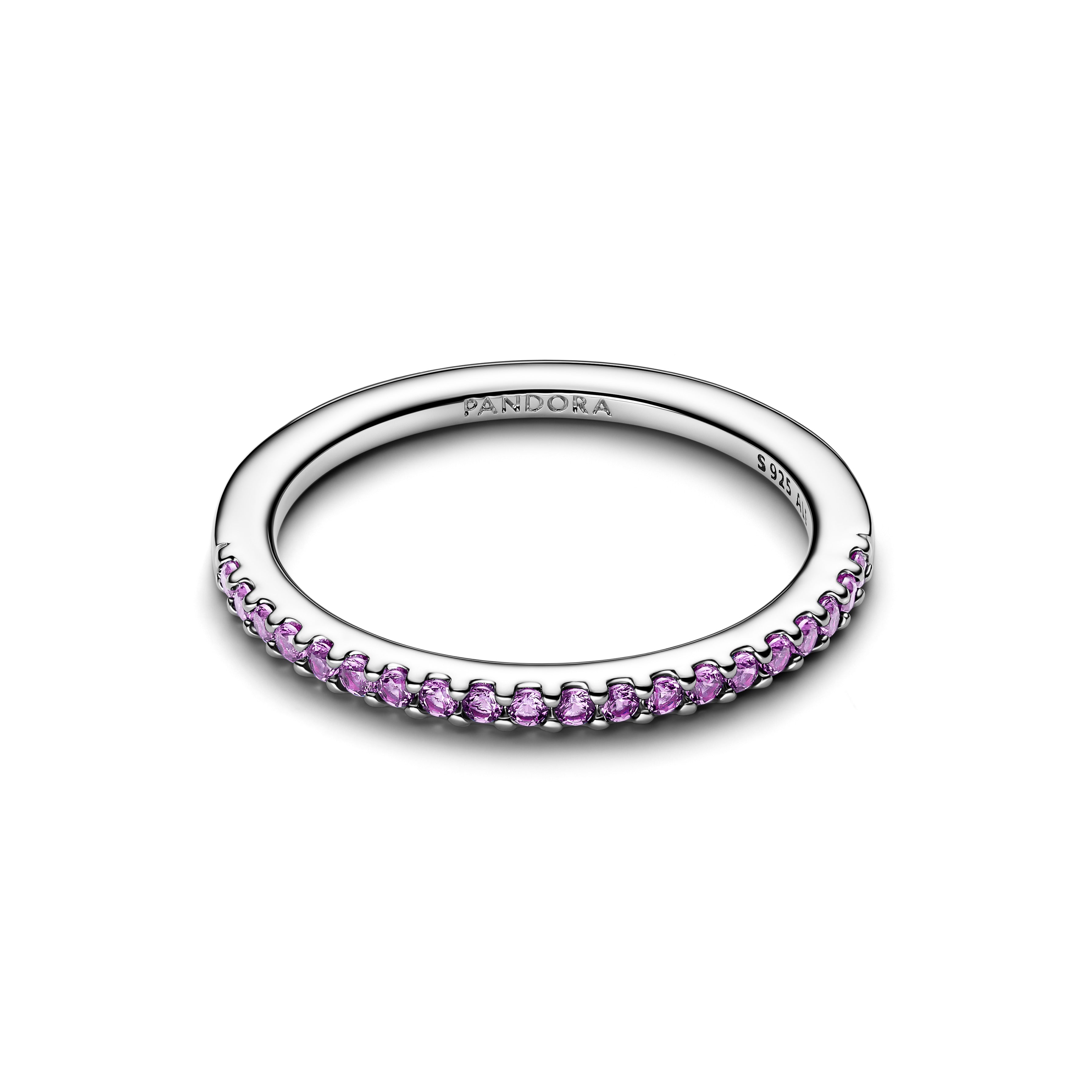 Sterling Silver Ring With Fancy Purple Cubic Zirconia