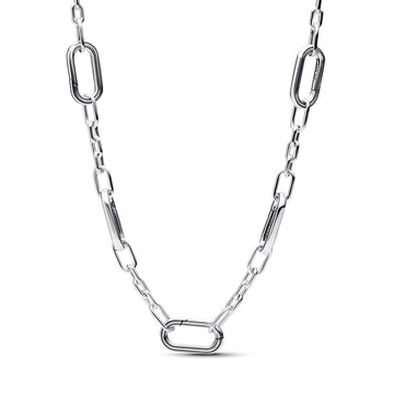 Sterling Silver Small-Link Necklace With Five Openable Links