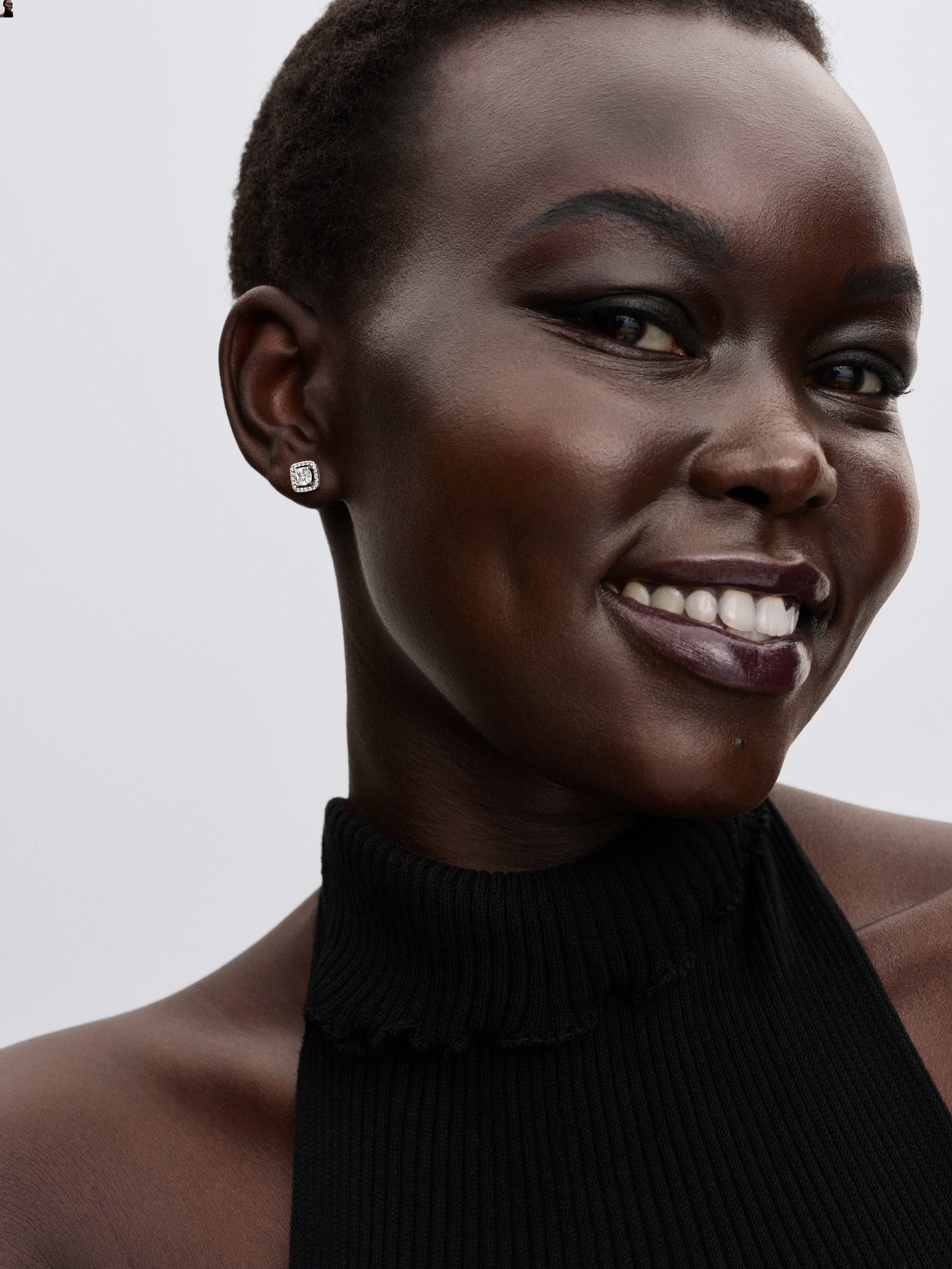 Sterling Silver Stud Earrings With Clear Cubic Zirconia