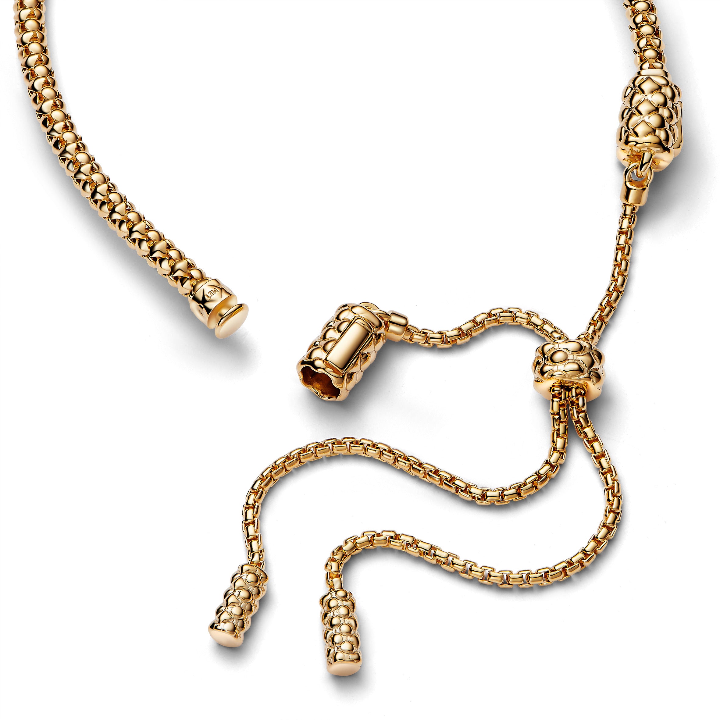 Studded Chain 14K Gold-Plated Sliding Bracelet