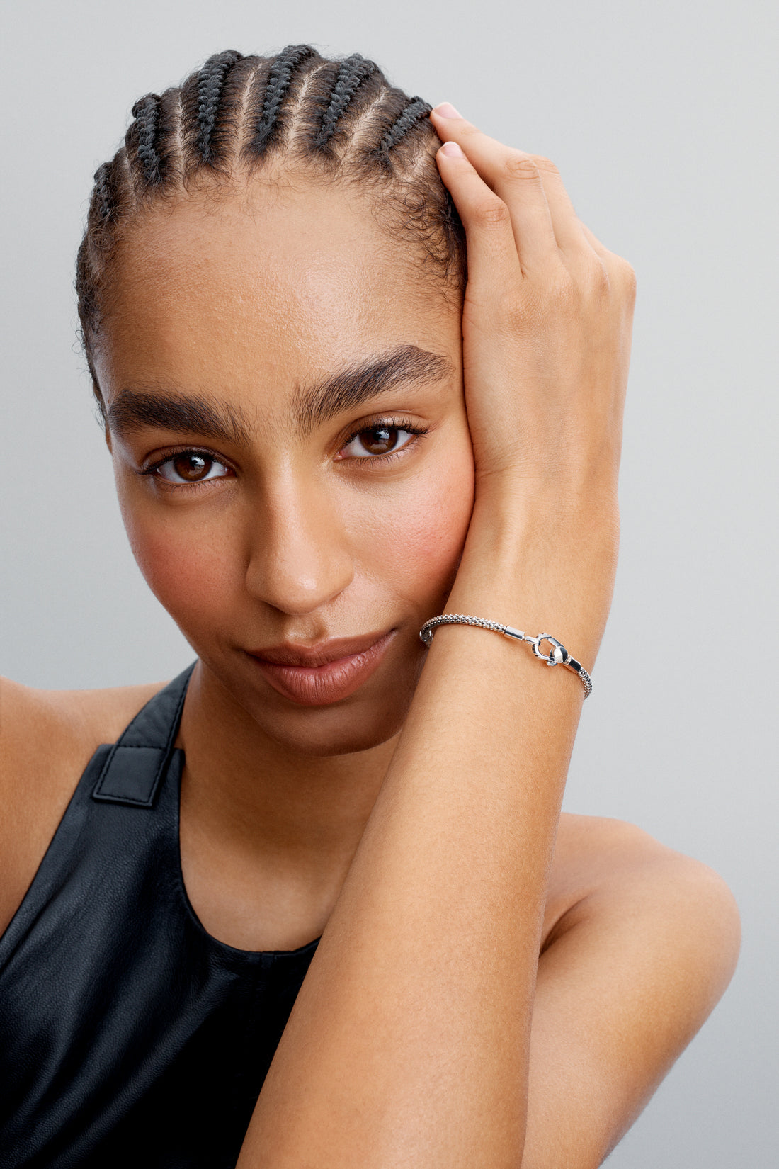Studded Chain Sterling Silver Bracelet