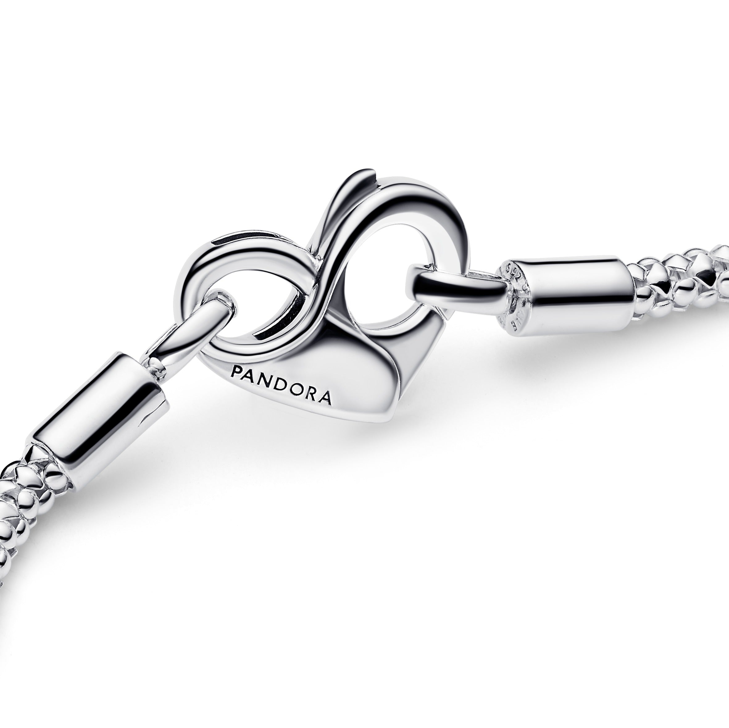 Studded Chain Sterling Silver Bracelet With Heart Clasp