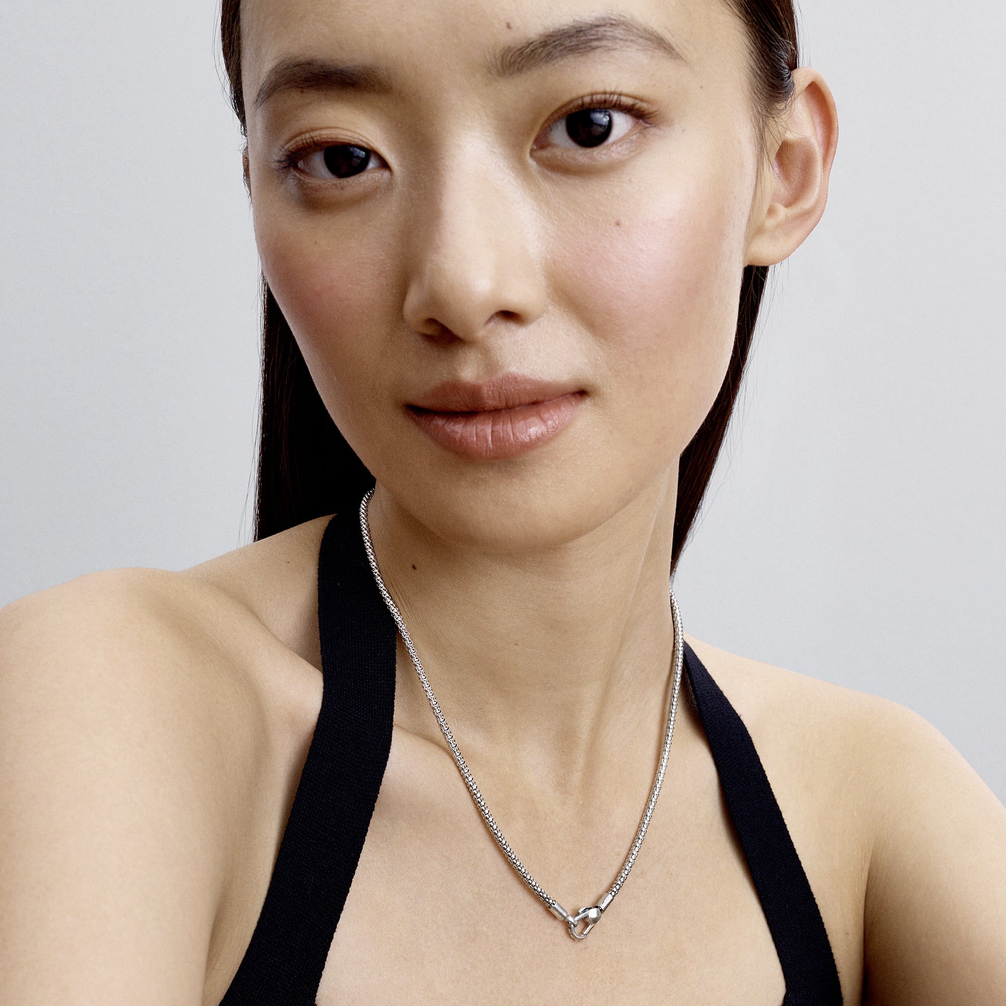 Studded Chain Sterling Silver Necklace