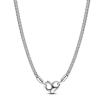 Studded Chain Sterling Silver Necklace With Heart Clasp