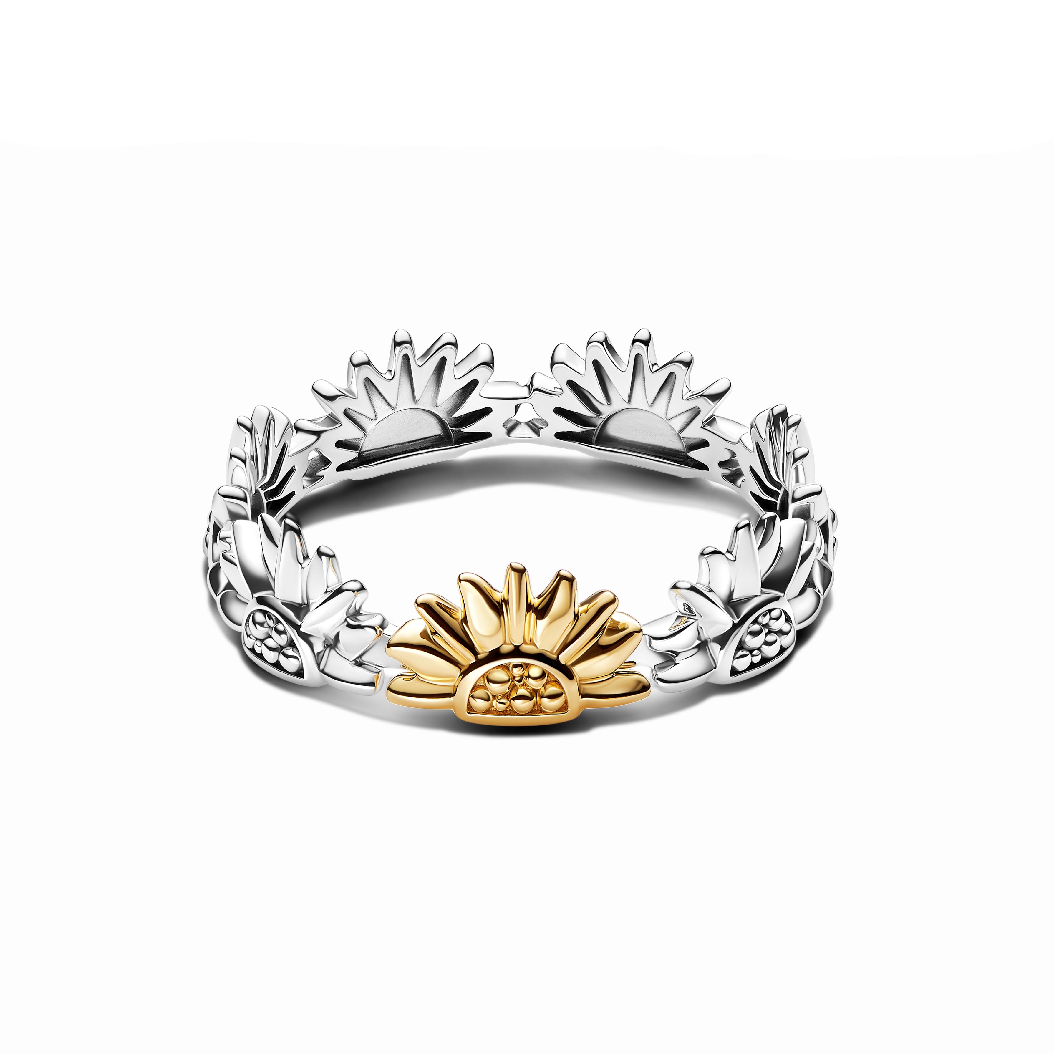 Sunflower Sterling Silver And 14K Gold-Plated Ring