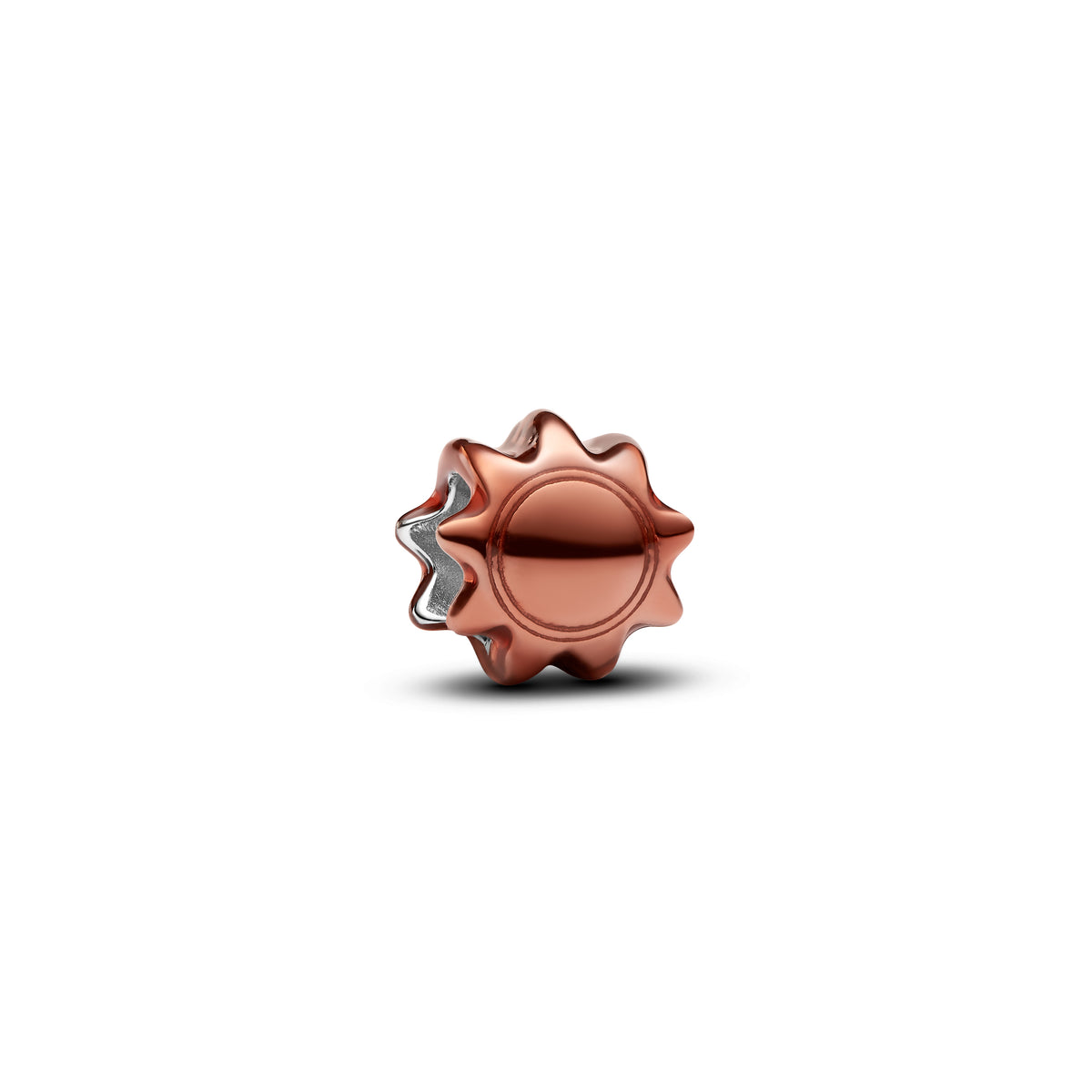 Sun Sterling Silver Mini Charm With Orange Enamel