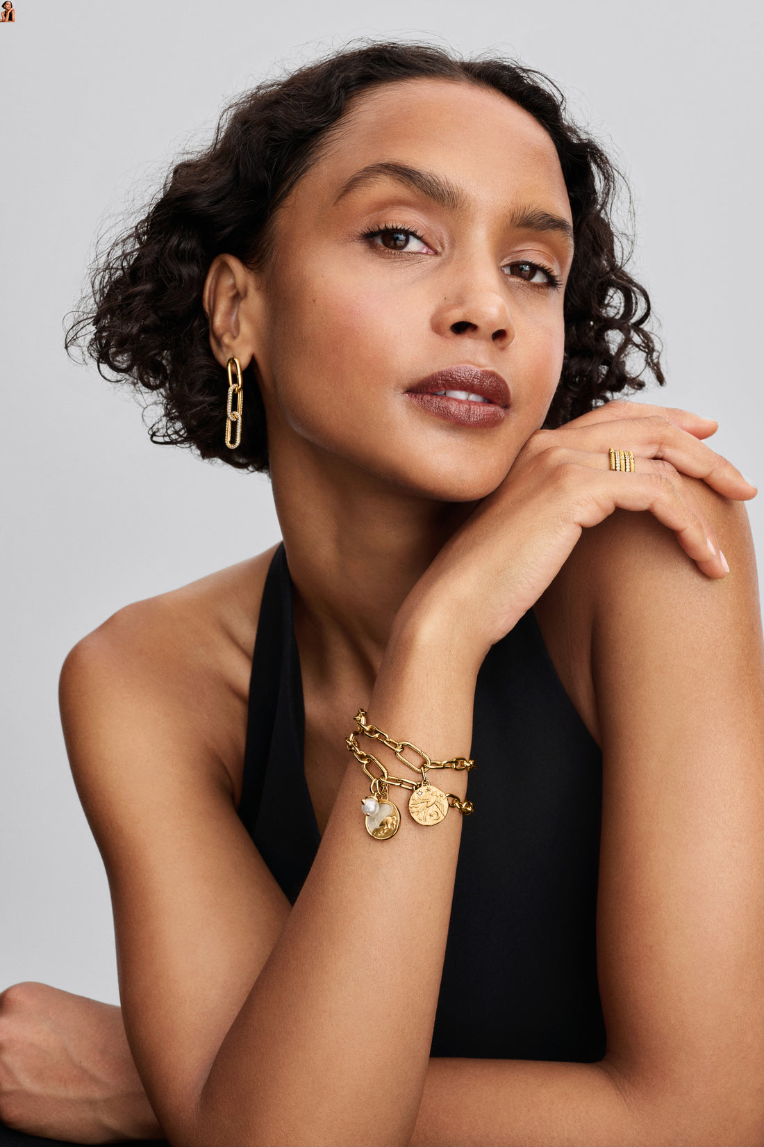 Swallow 14K Gold-Plated Medallion With Clear Cubic Zirconia