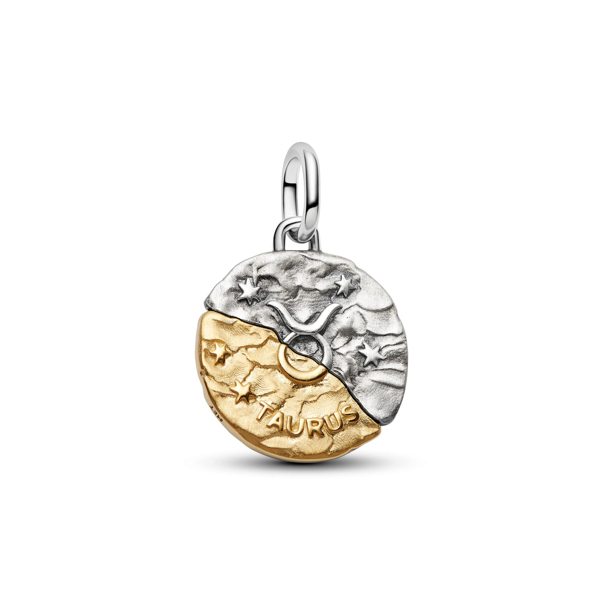 Taurus Sterling Silver And 14K Gold-Plated Medallion With Clear Cubic Zirconia