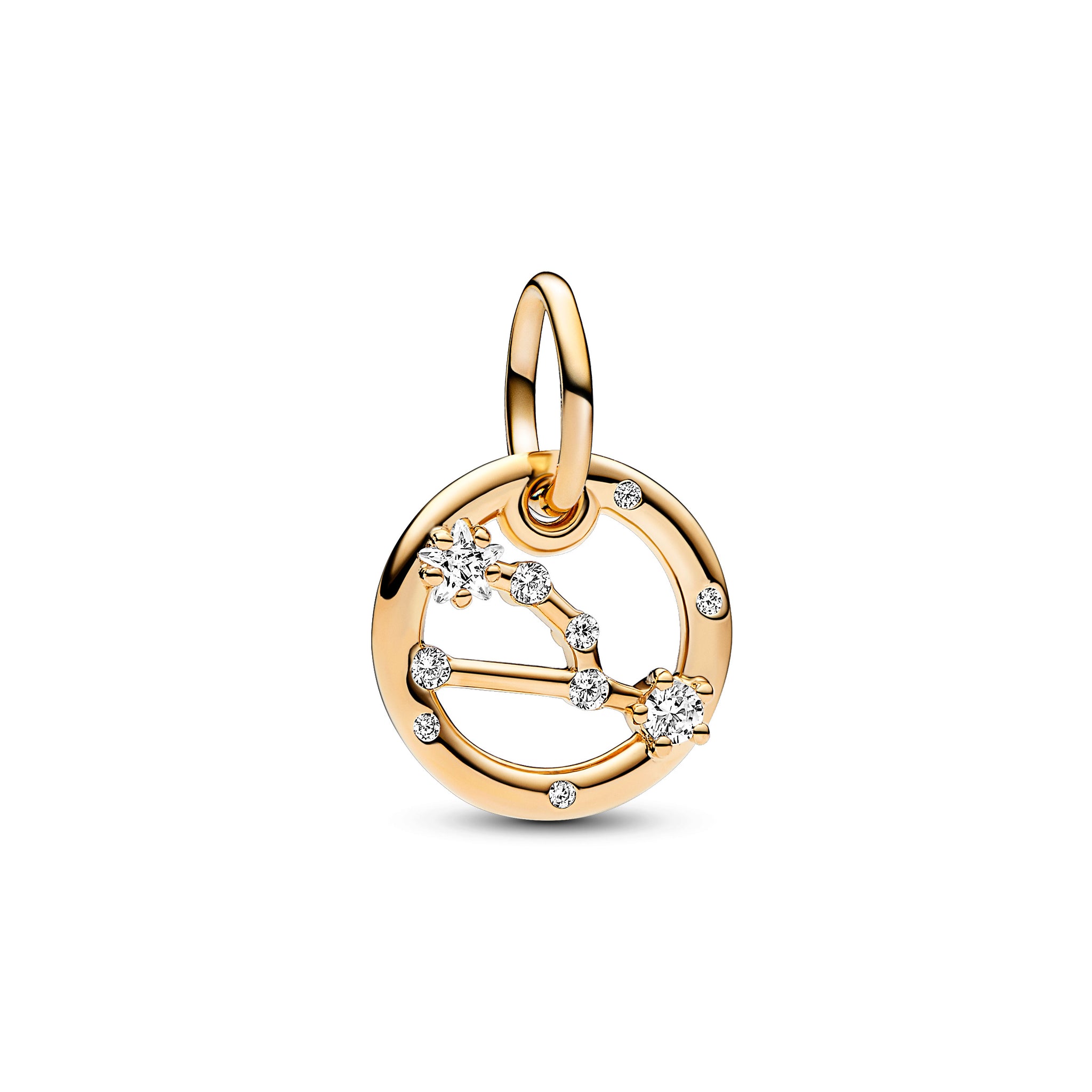 Taurus Zodiac 14K Gold-Plated Dangle With Clear Cubic Zirconia