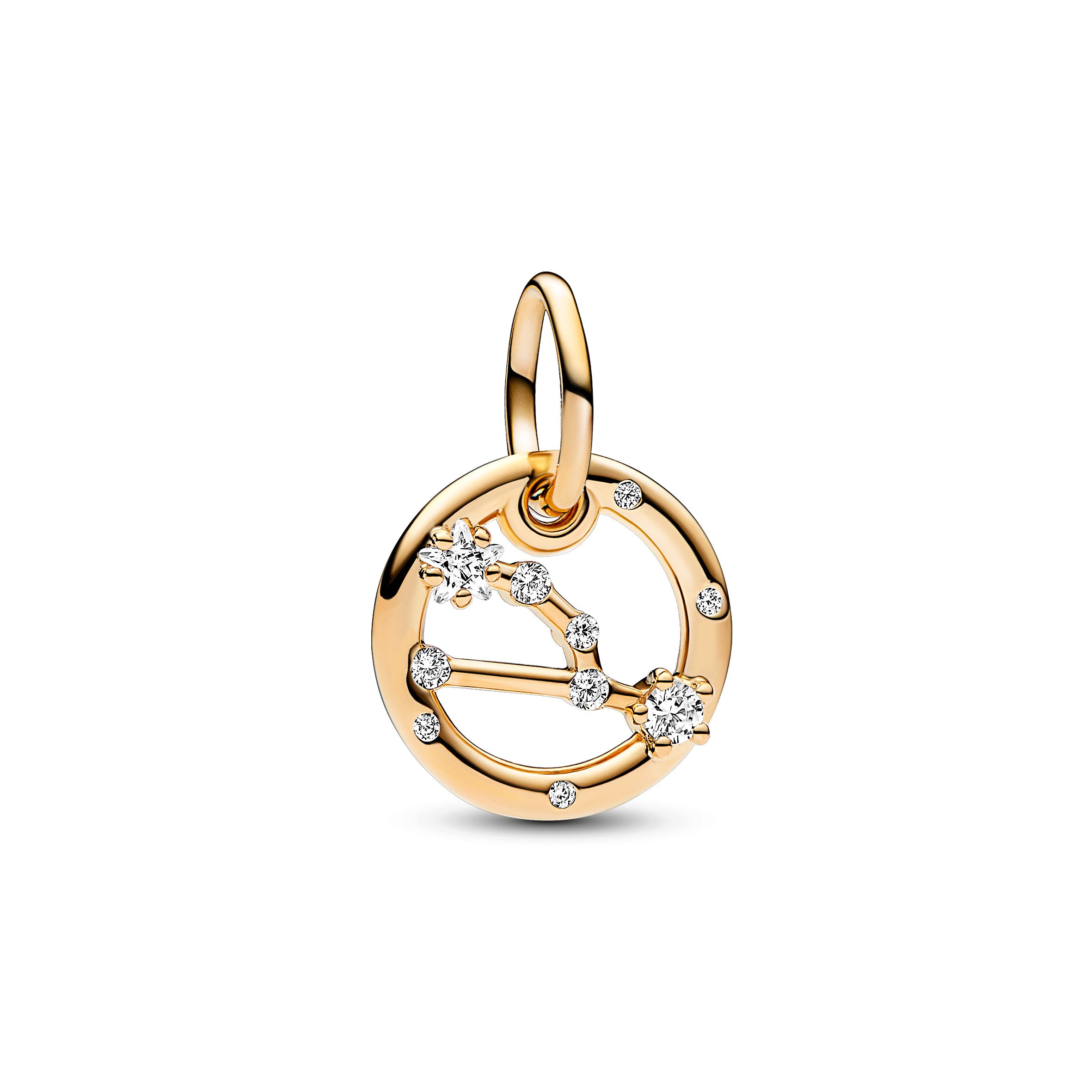 Taurus Zodiac 14K Gold-Plated Dangle With Clear Cubic Zirconia