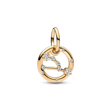 Taurus Zodiac 14K Gold-Plated Dangle With Clear Cubic Zirconia
