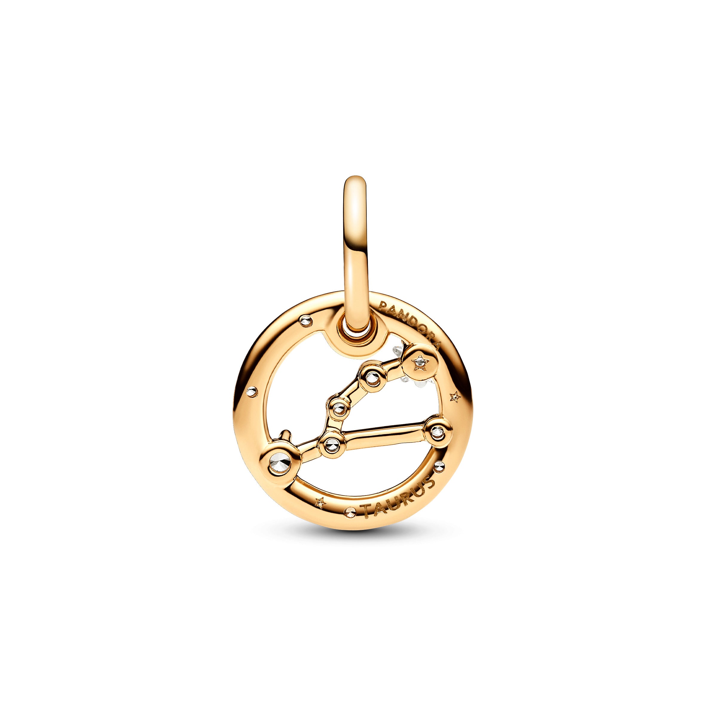 Taurus Zodiac 14K Gold-Plated Dangle With Clear Cubic Zirconia
