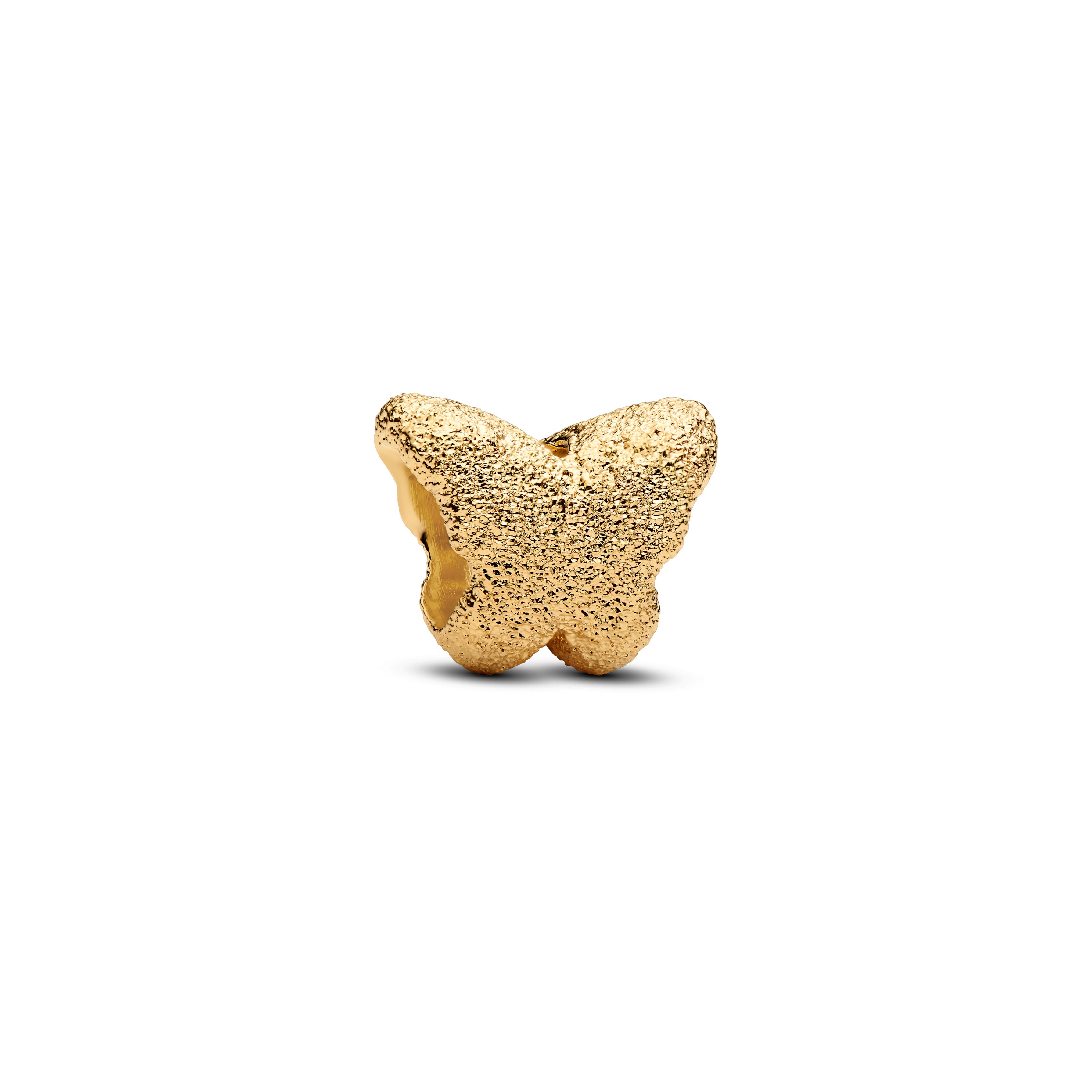 Textured Butterfly 14K Gold-Plated Mini Charm