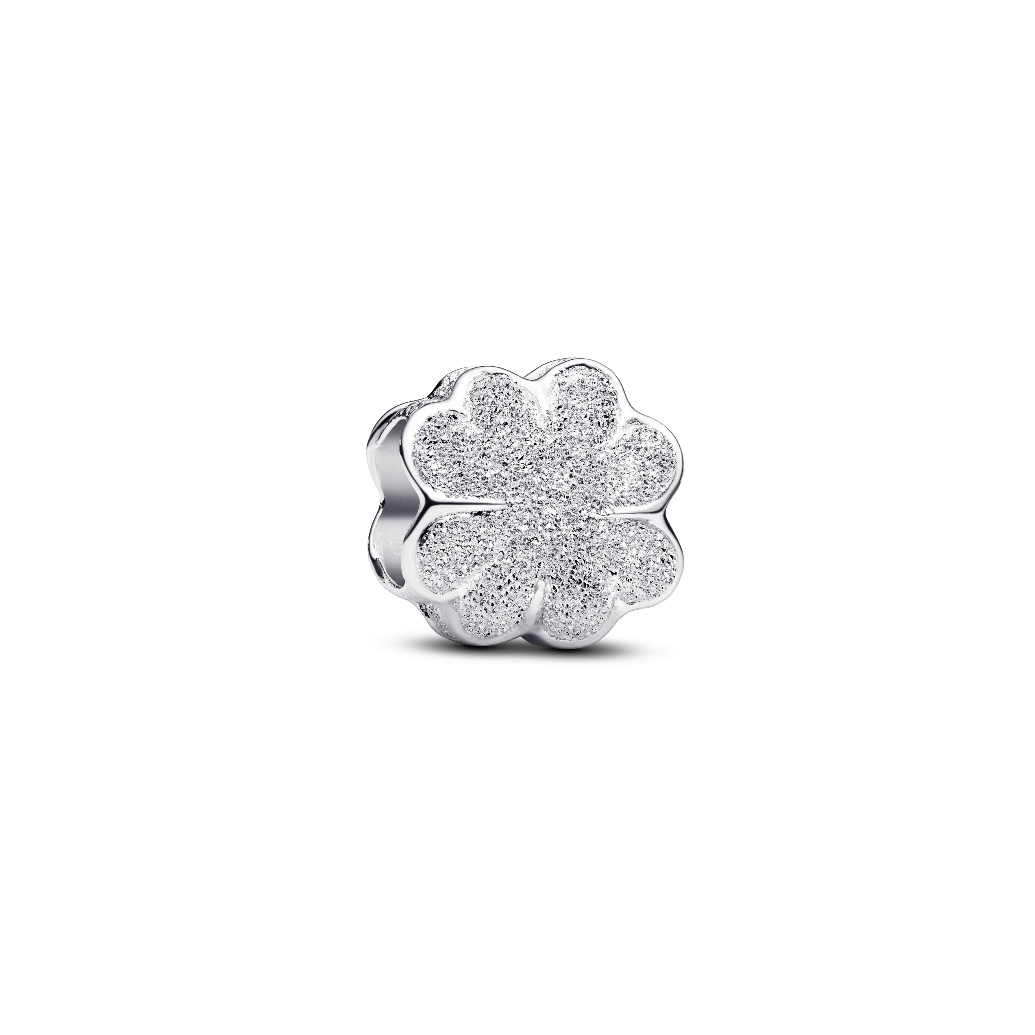 Textured Clover Sterling Silver Mini Charm
