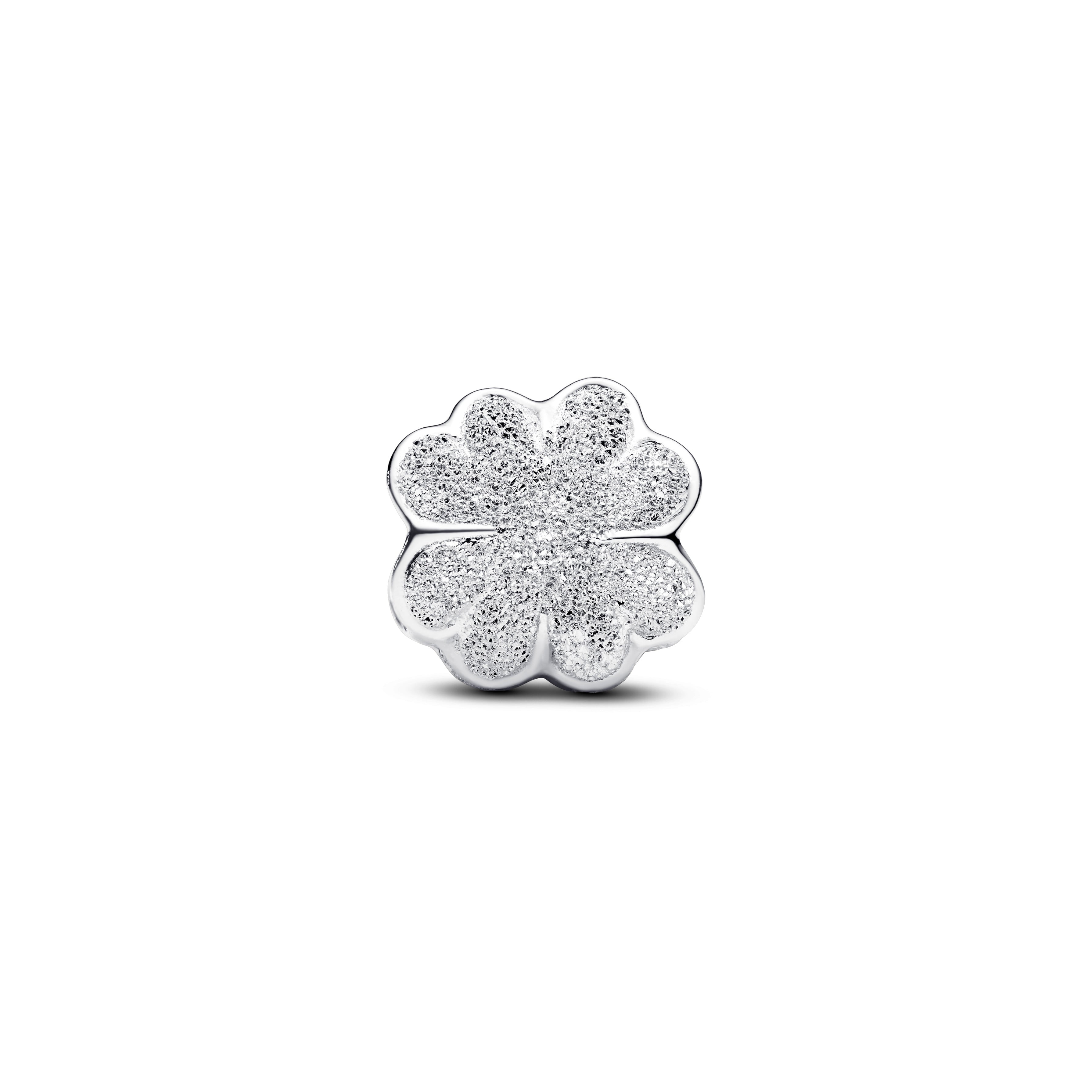 Textured Clover Sterling Silver Mini Charm