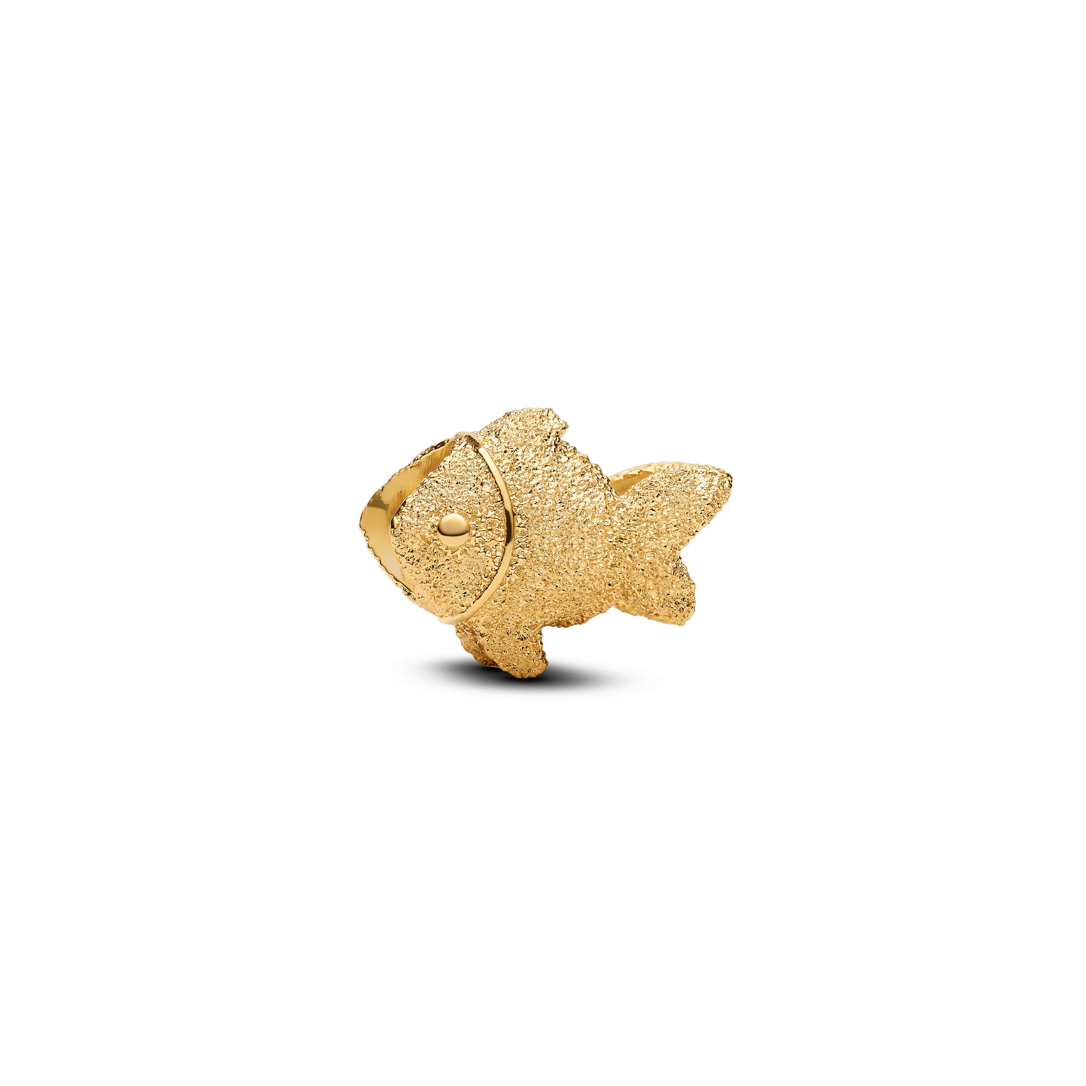 Textured Fish 14K Gold-Plated Mini Charm
