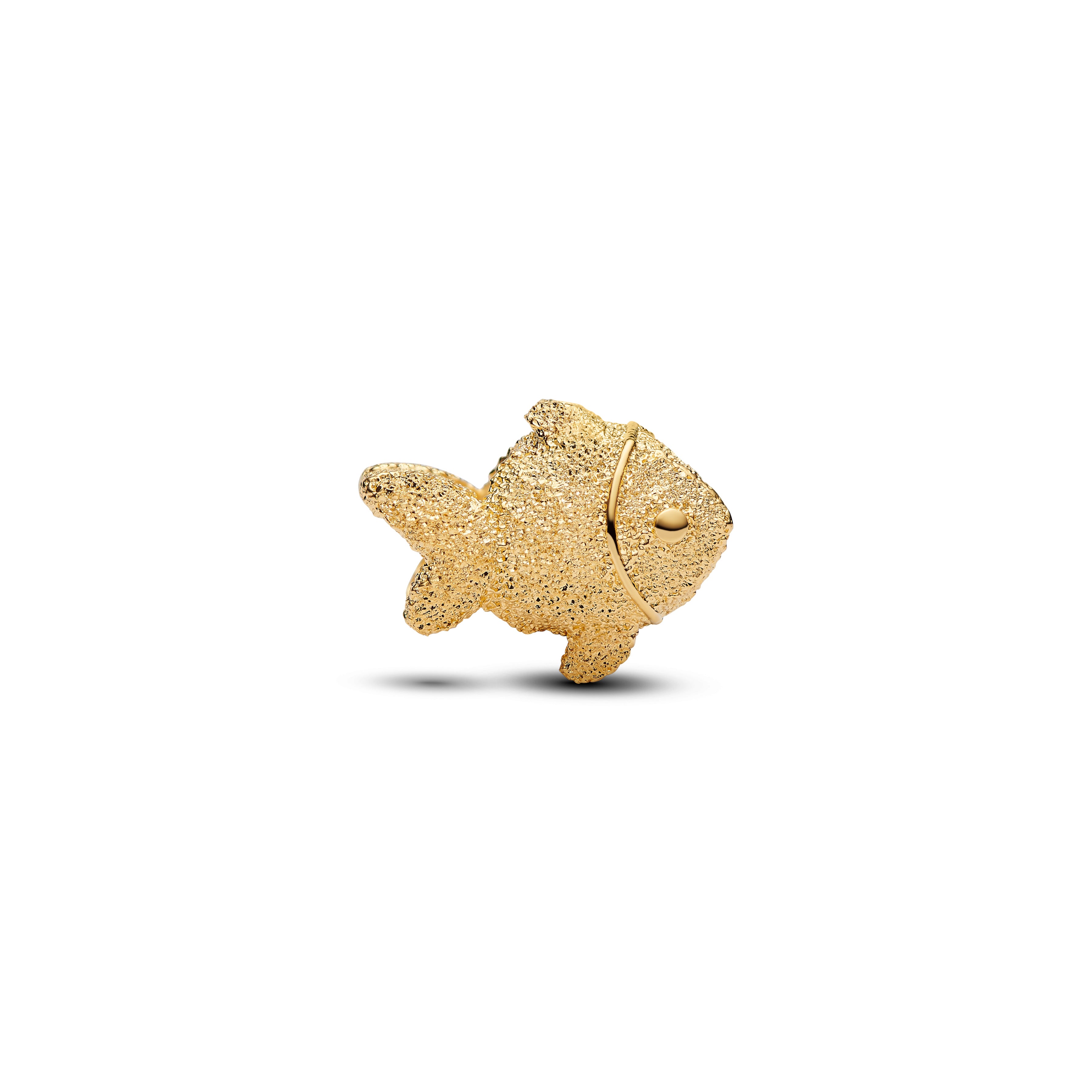 Textured Fish 14K Gold-Plated Mini Charm