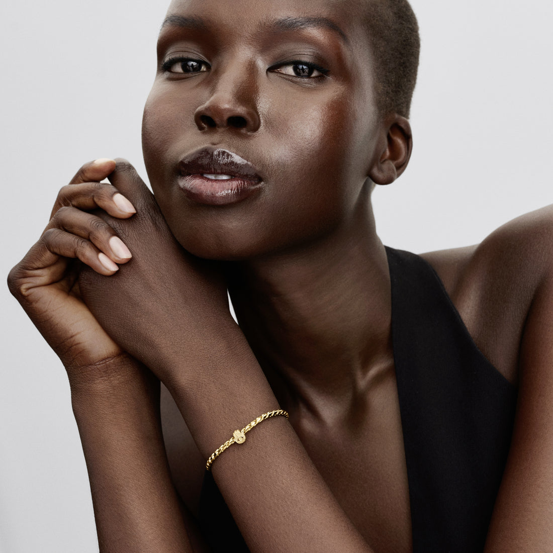 Textured Hamsa Hand 14K Gold-Plated Mini Charm