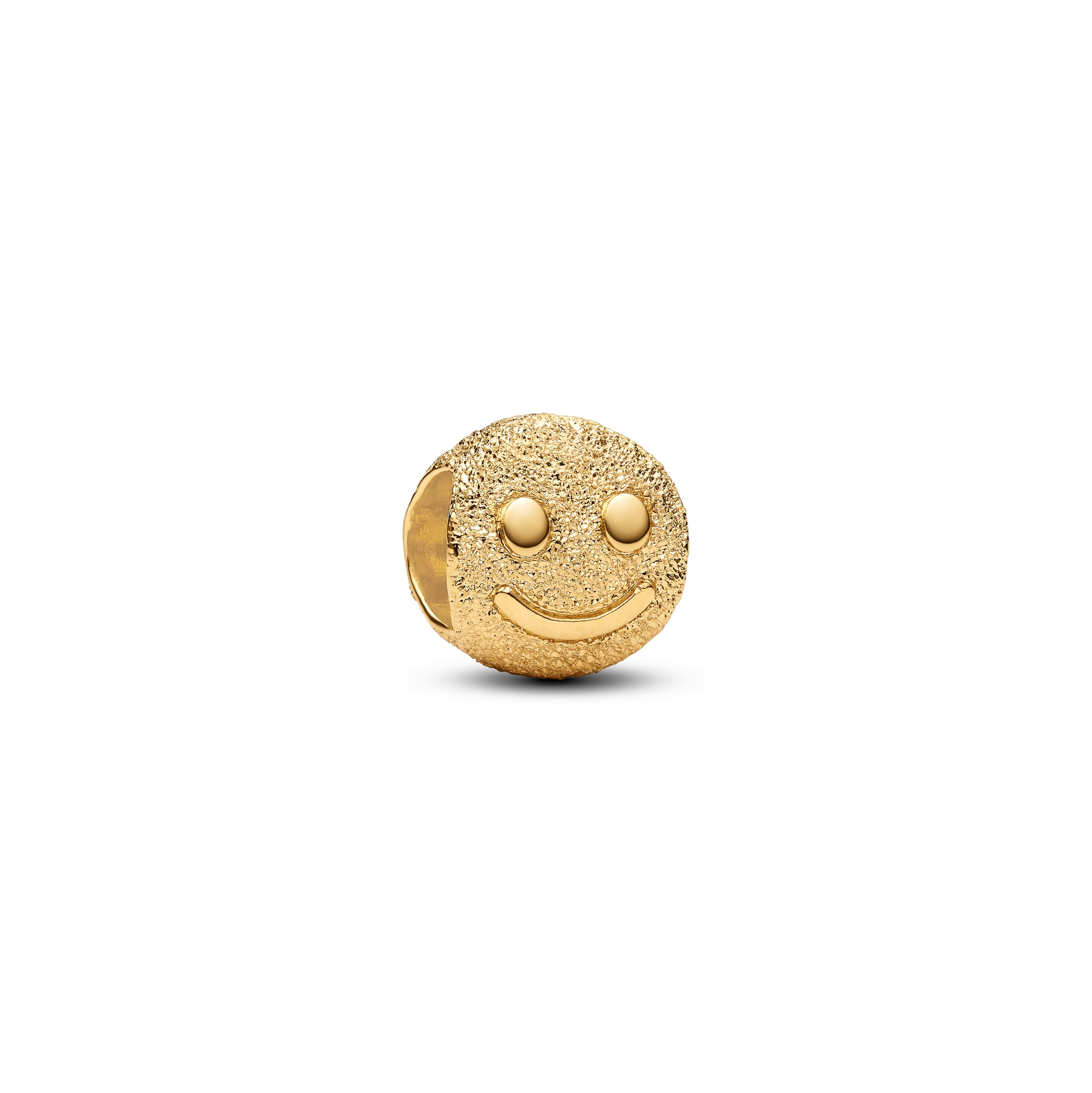 Textured Happy Face 14K Gold-Plated Mini Charm