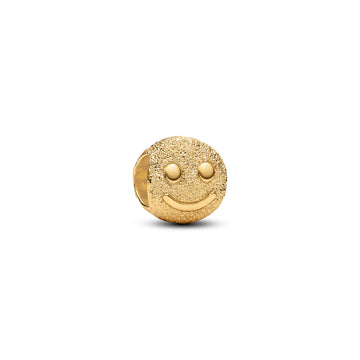 Textured Happy Face 14K Gold-Plated Mini Charm